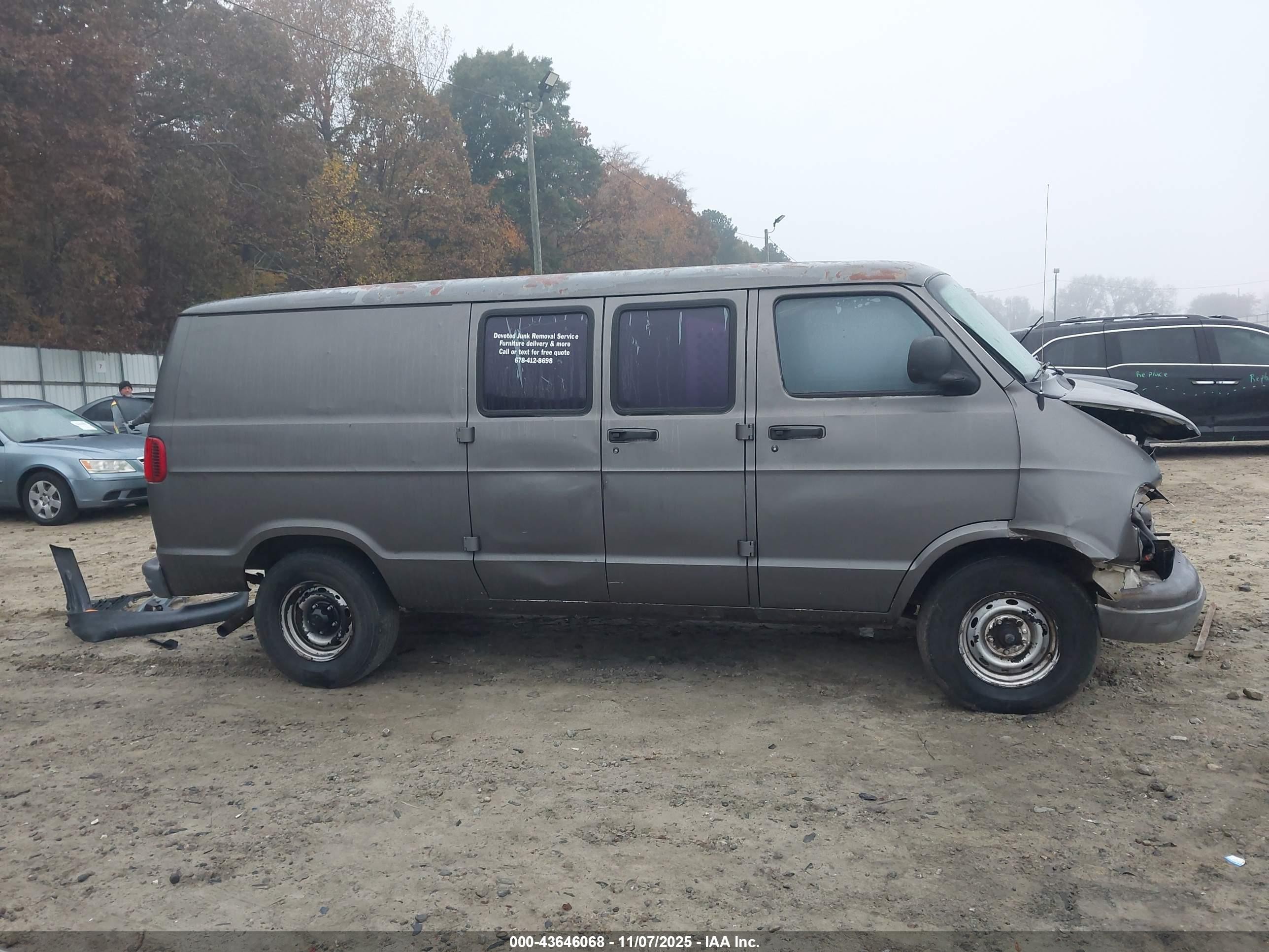1999 Dodge Ram Van 1500 Commercial/conversion Gray vin: 2B7HB11Y5XK574836
