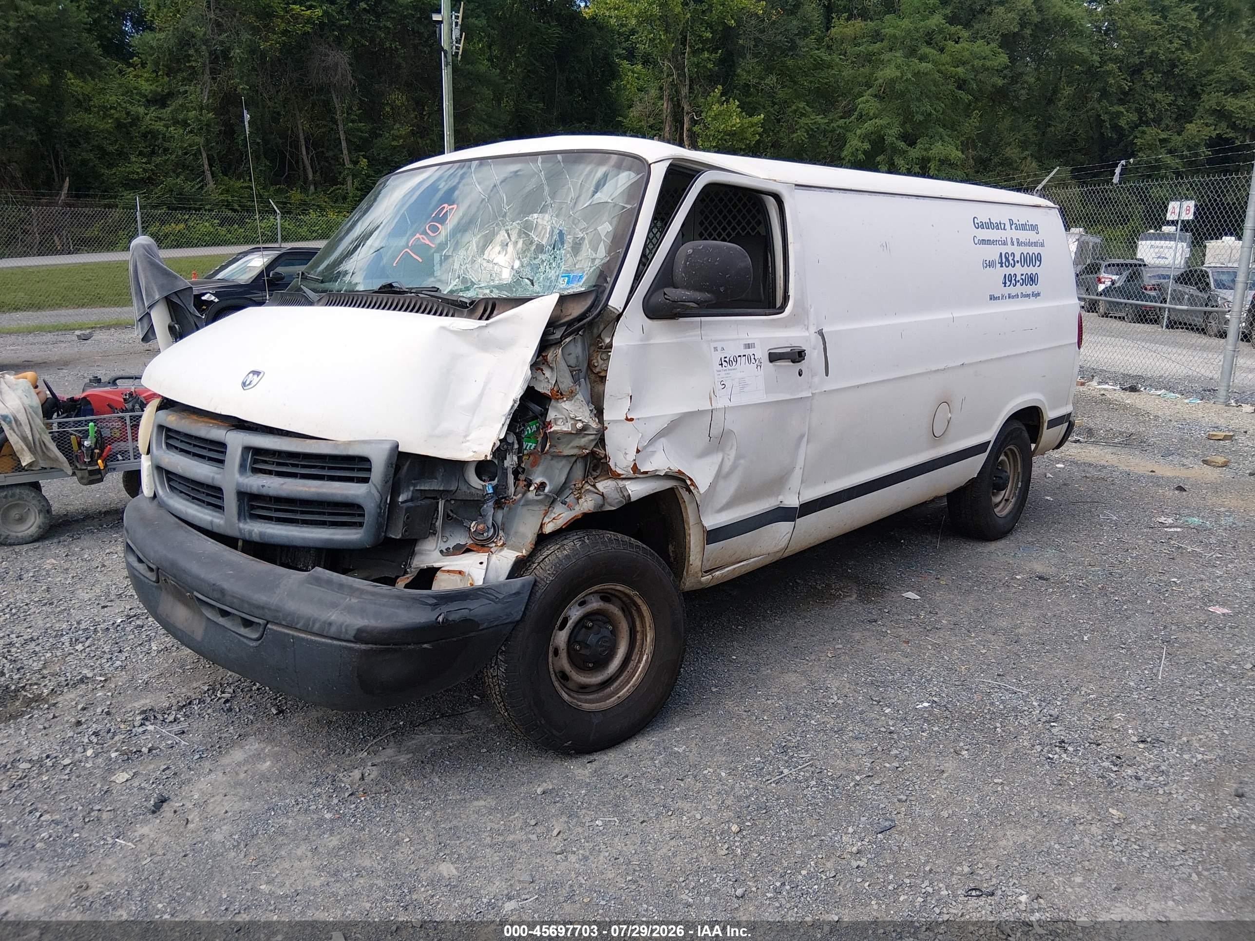 1999 Dodge Ram Van 1500 Commercial/conversion White vin: 2B7HB11Y6XK513186