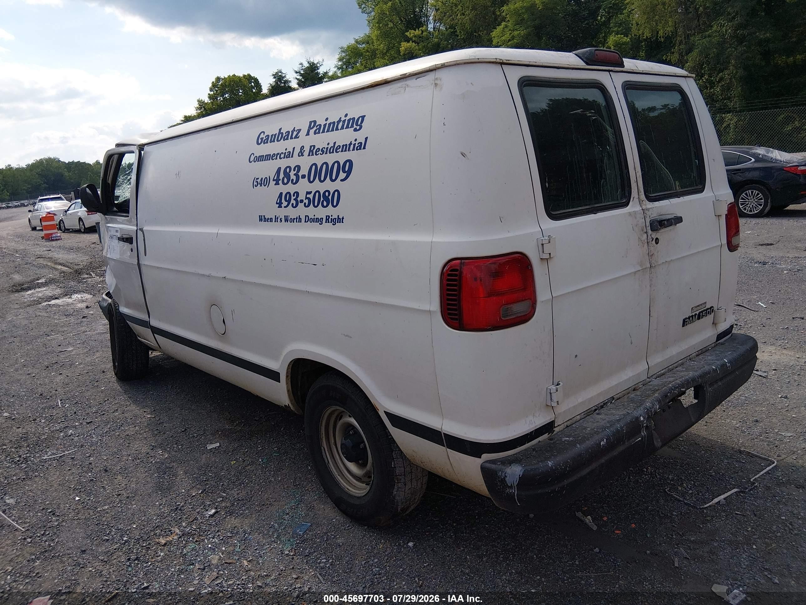 1999 Dodge Ram Van 1500 Commercial/conversion White vin: 2B7HB11Y6XK513186