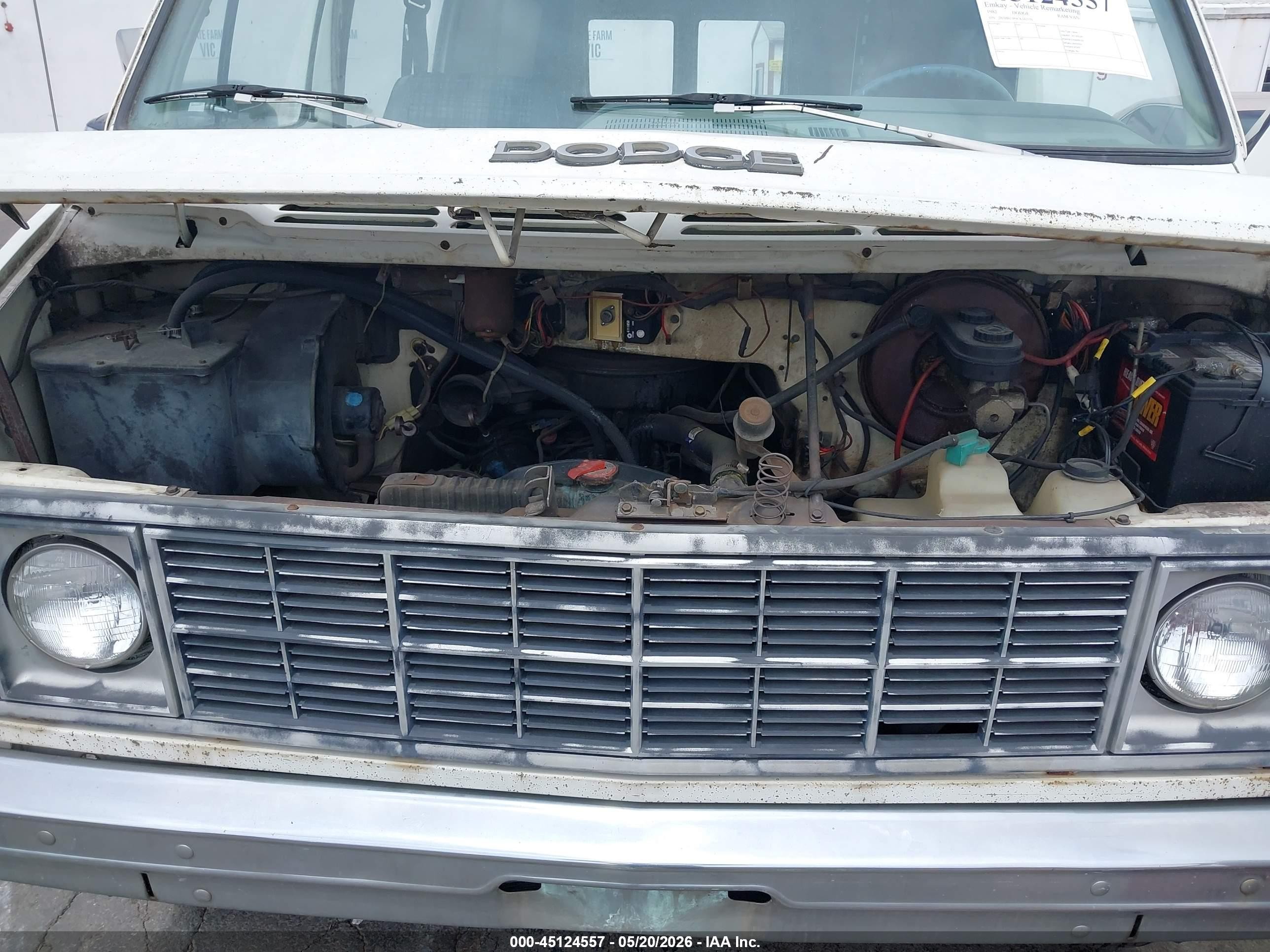1982 Dodge Ram Van B250 White vin: 2B7HB23P4CK142551