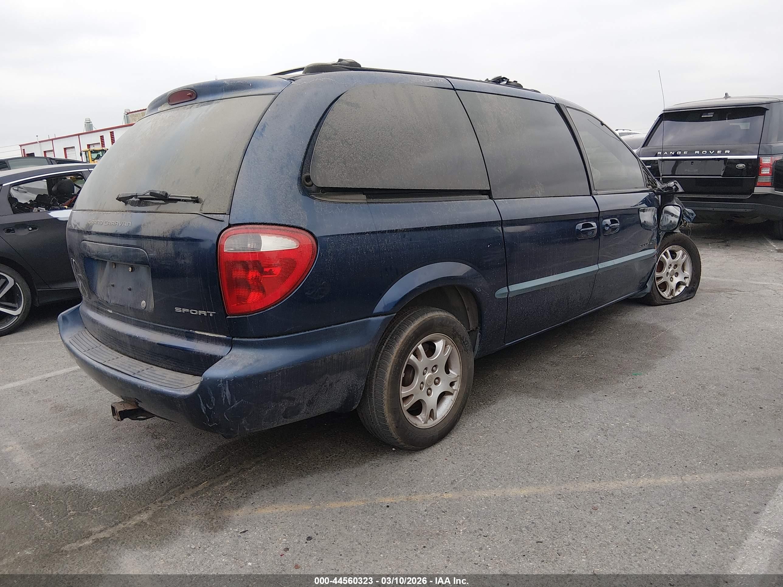 2001 Dodge Grand Caravan Sport Blue vin: 2B8GP44G41R142928