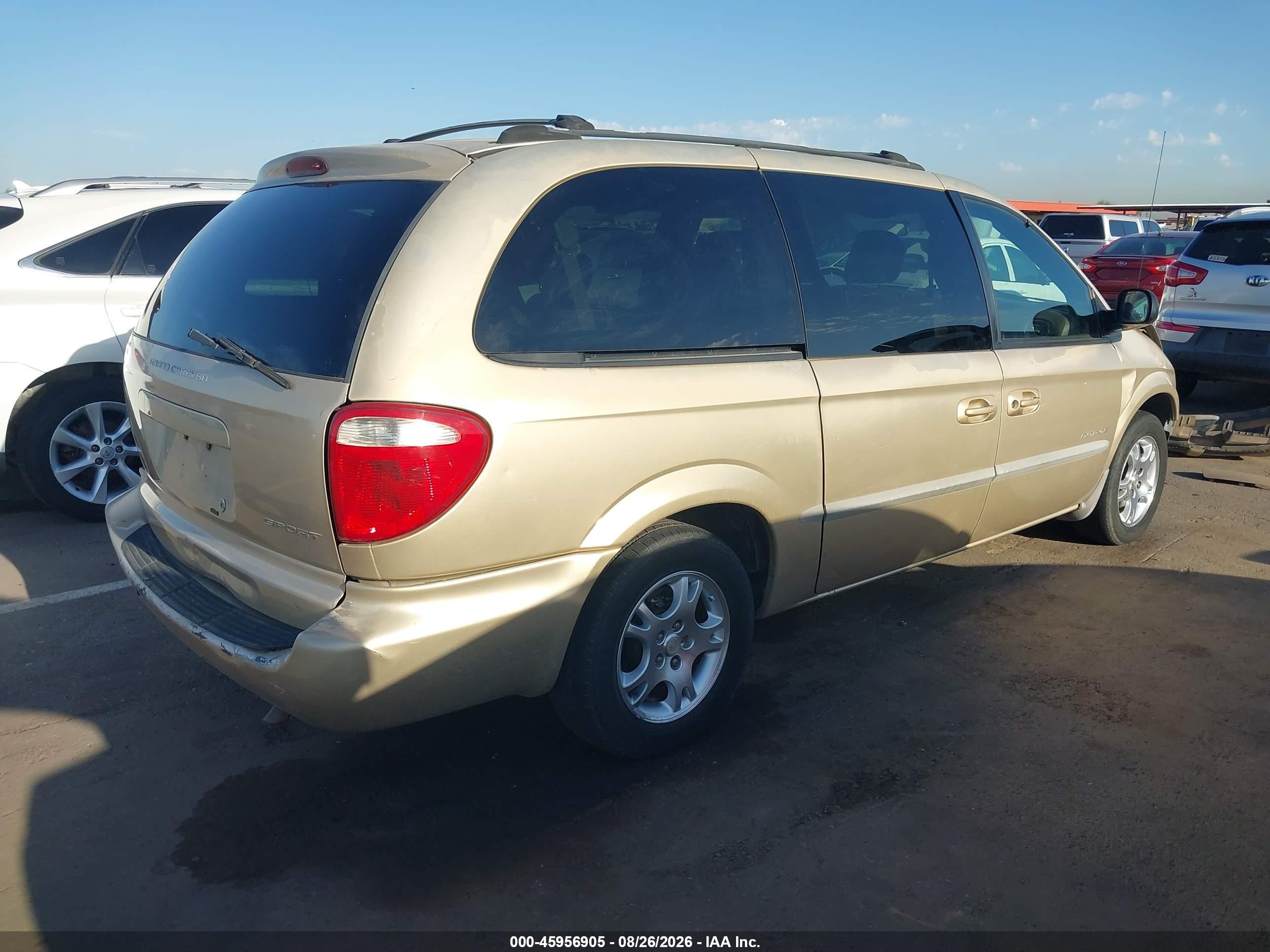 2001 Dodge Grand Caravan Sport Золотой vin: 2B8GP44G51R107136