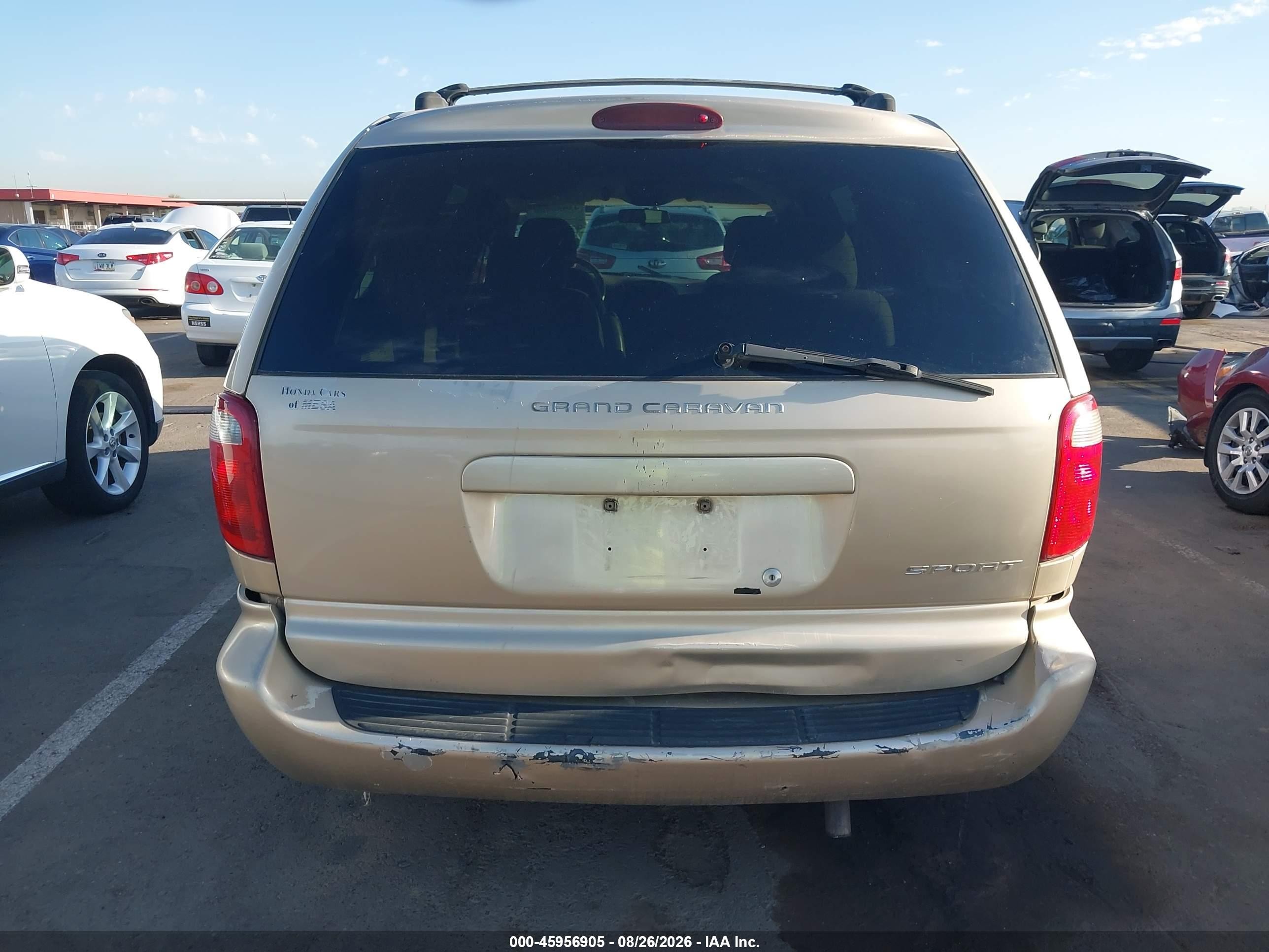 2001 Dodge Grand Caravan Sport Золотой vin: 2B8GP44G51R107136