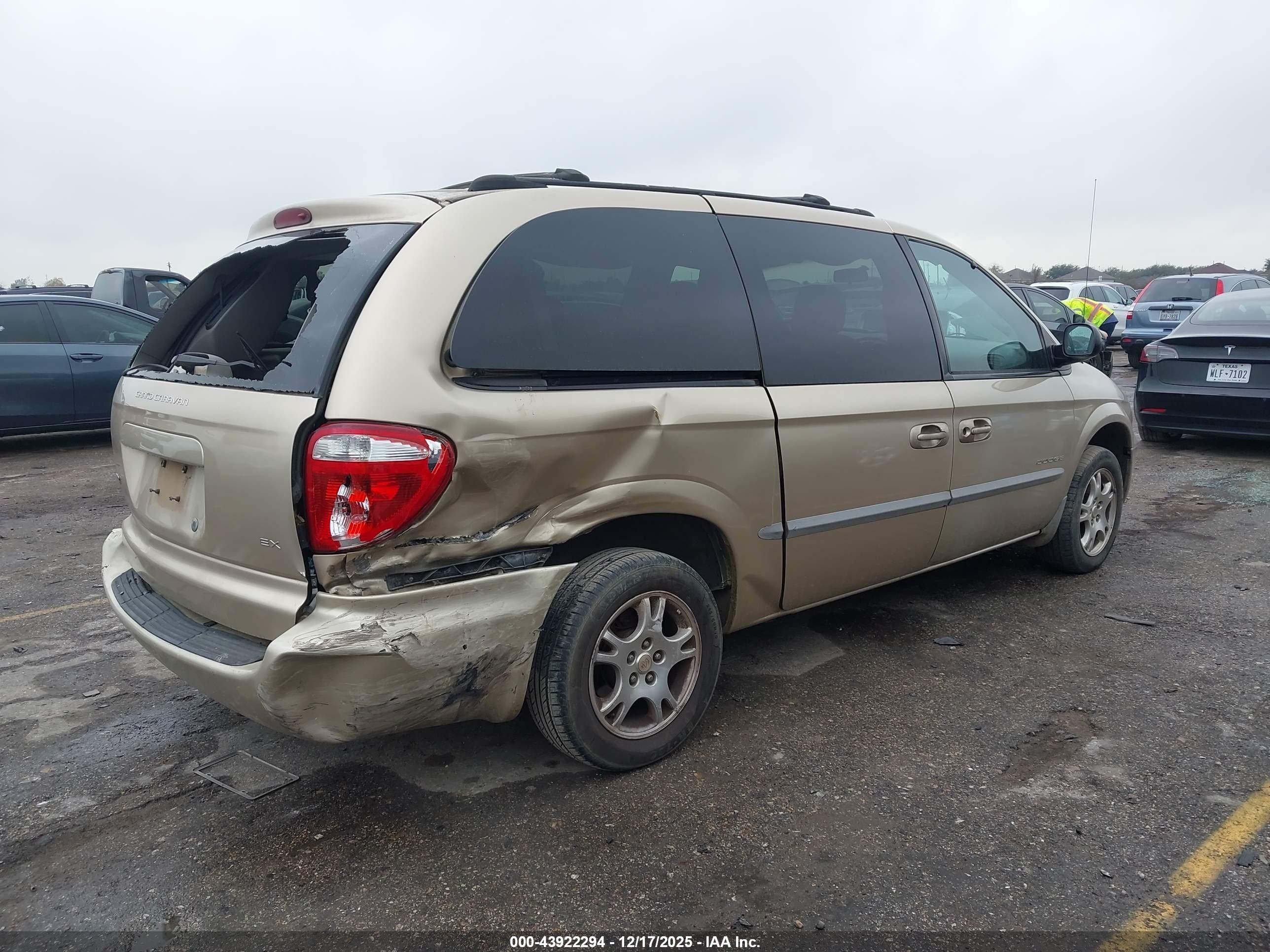 2001 Dodge Grand Caravan Ex Beige vin: 2B8GP74L01R291383