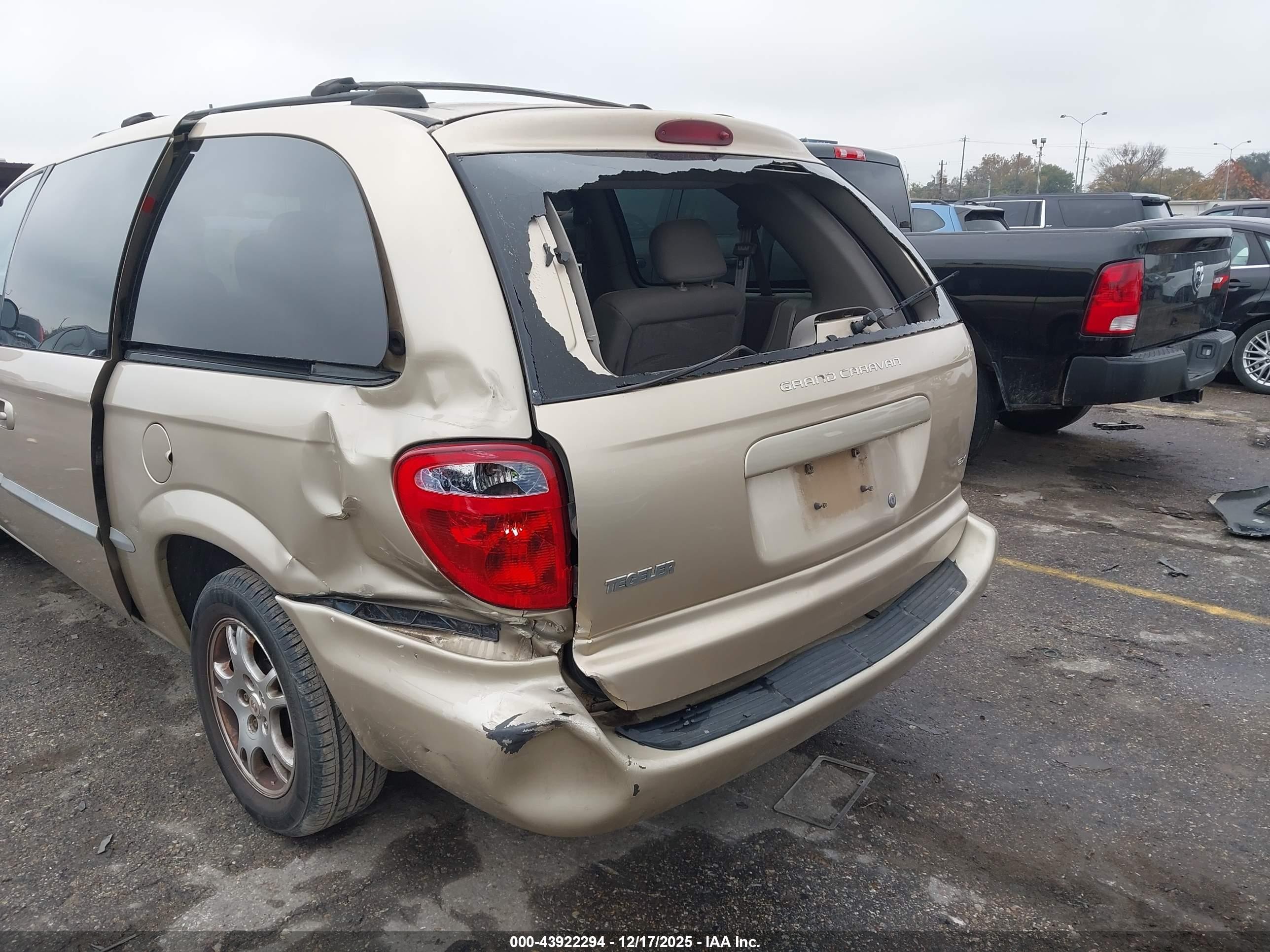 2001 Dodge Grand Caravan Ex Beige vin: 2B8GP74L01R291383