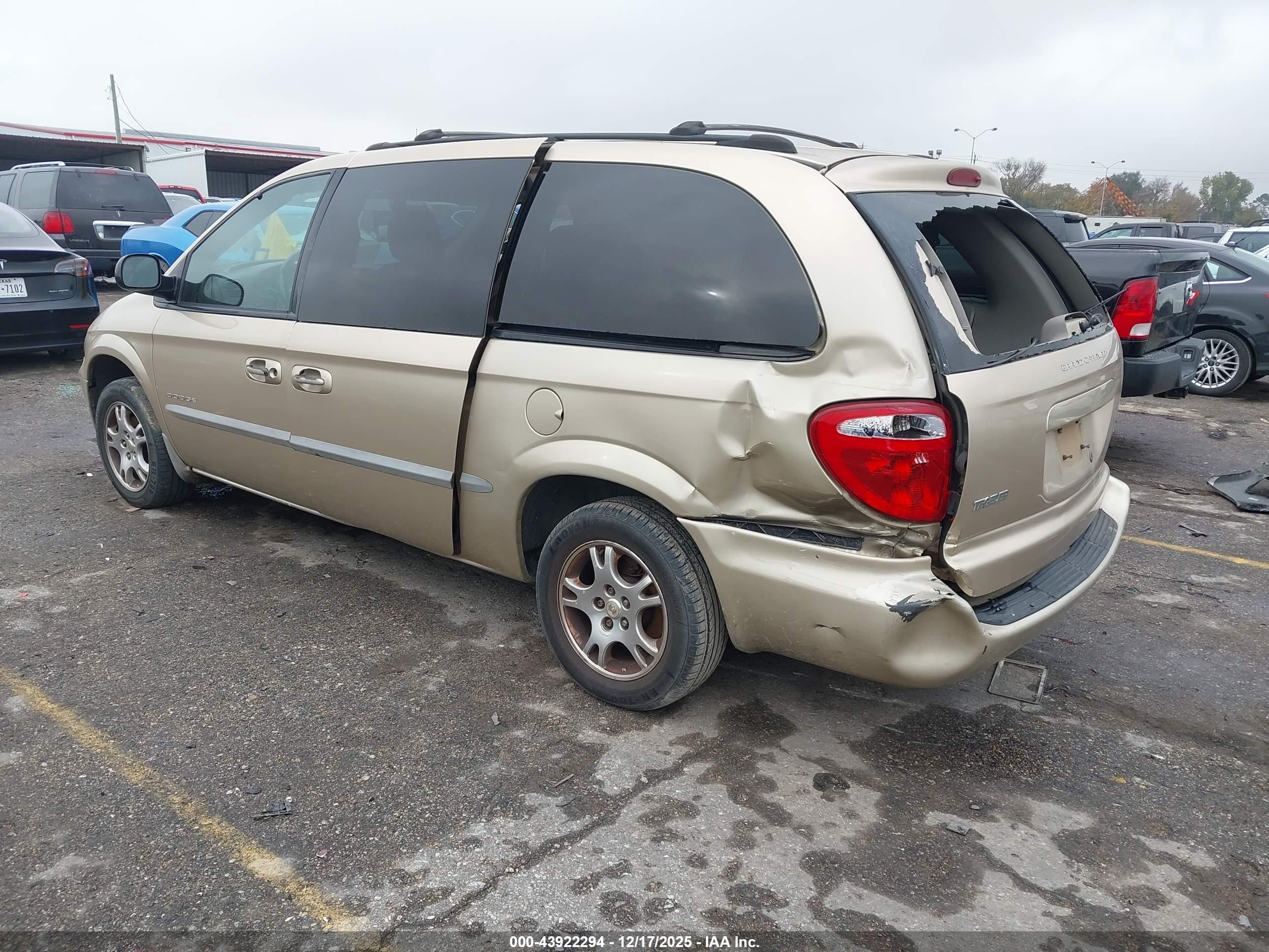 2001 Dodge Grand Caravan Ex Beige vin: 2B8GP74L01R291383