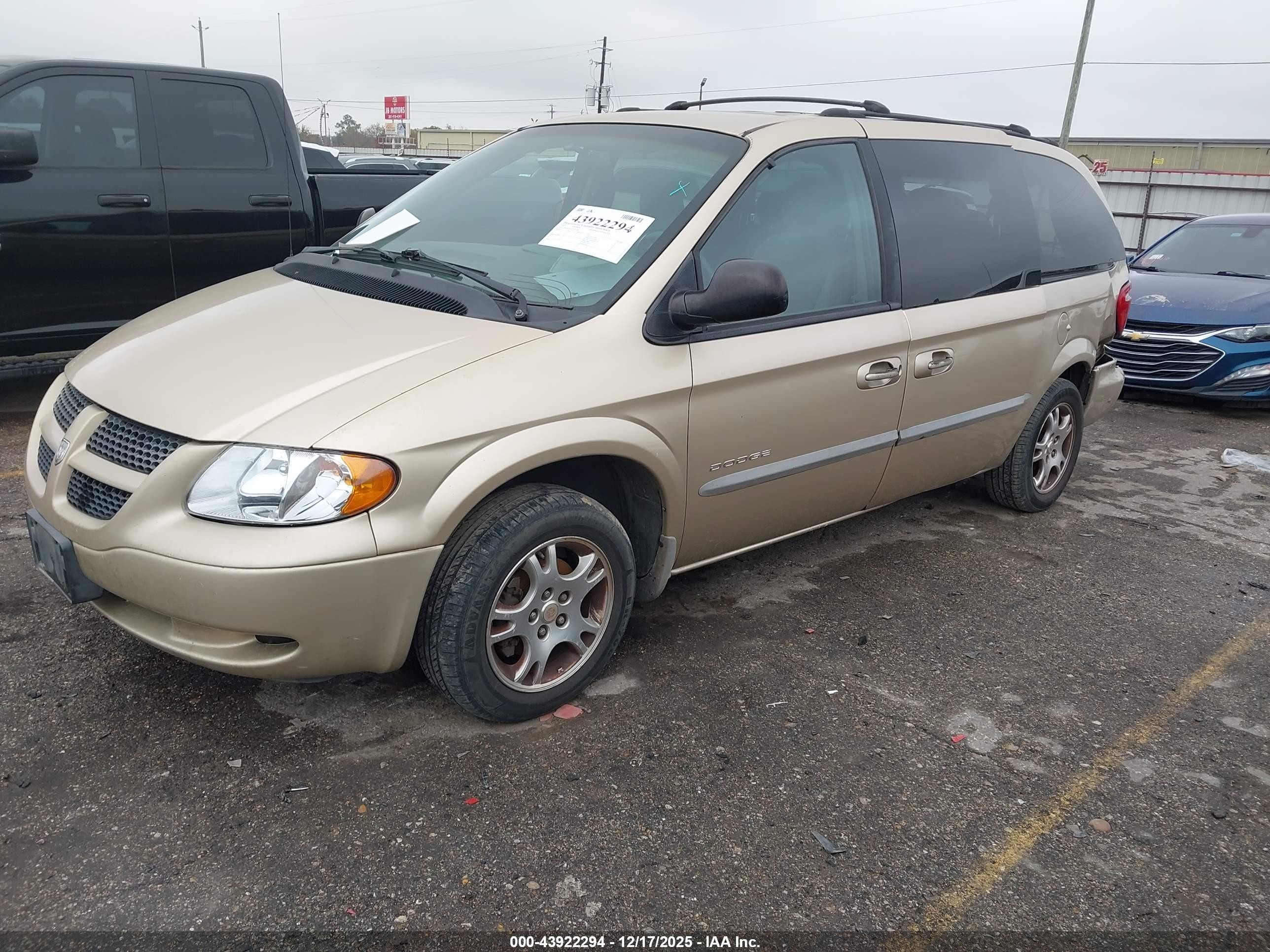 2001 Dodge Grand Caravan Ex Beige vin: 2B8GP74L01R291383