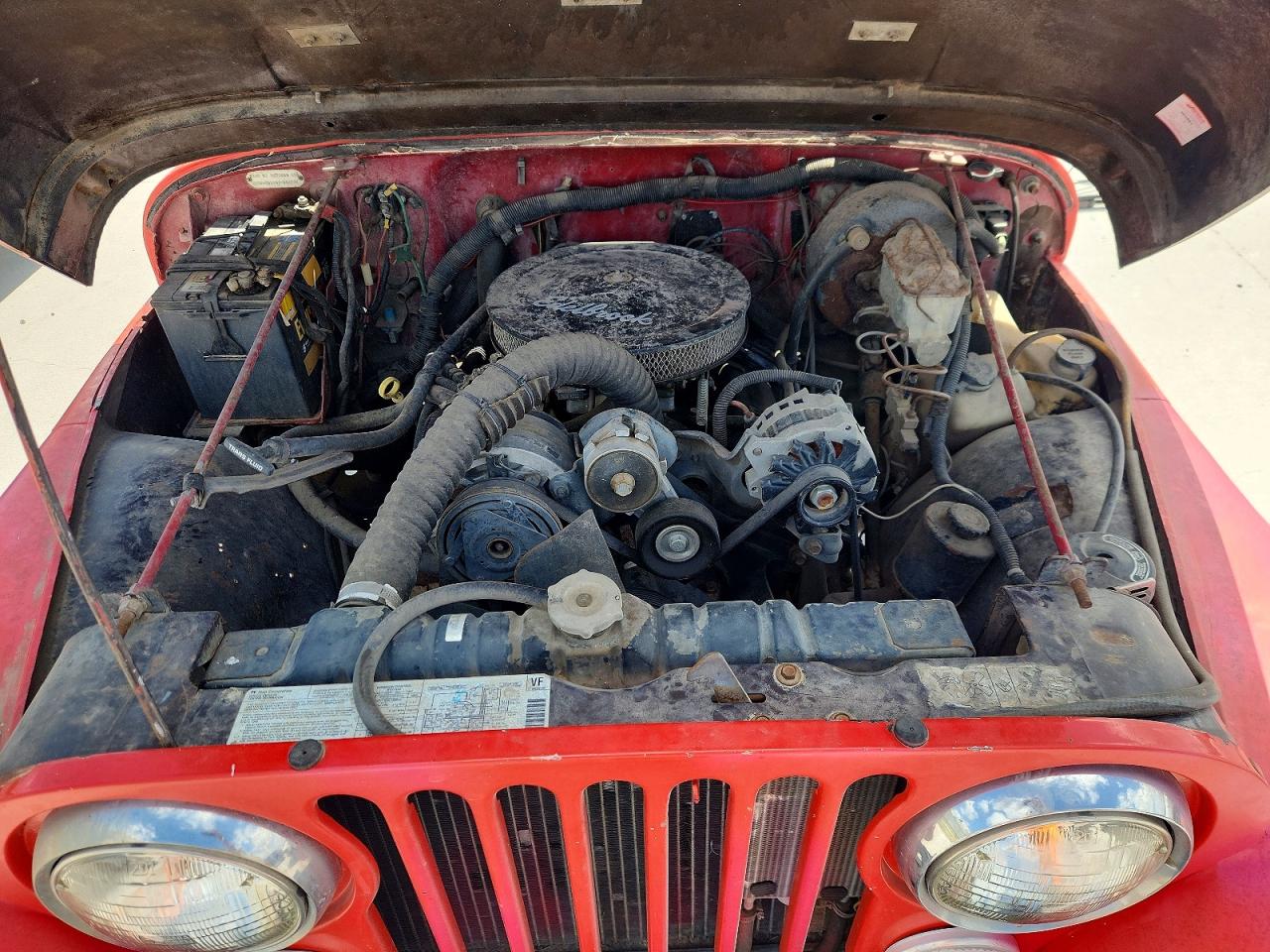 1987 Jeep Wrangler Red vin: 2BCCV8112HB542264