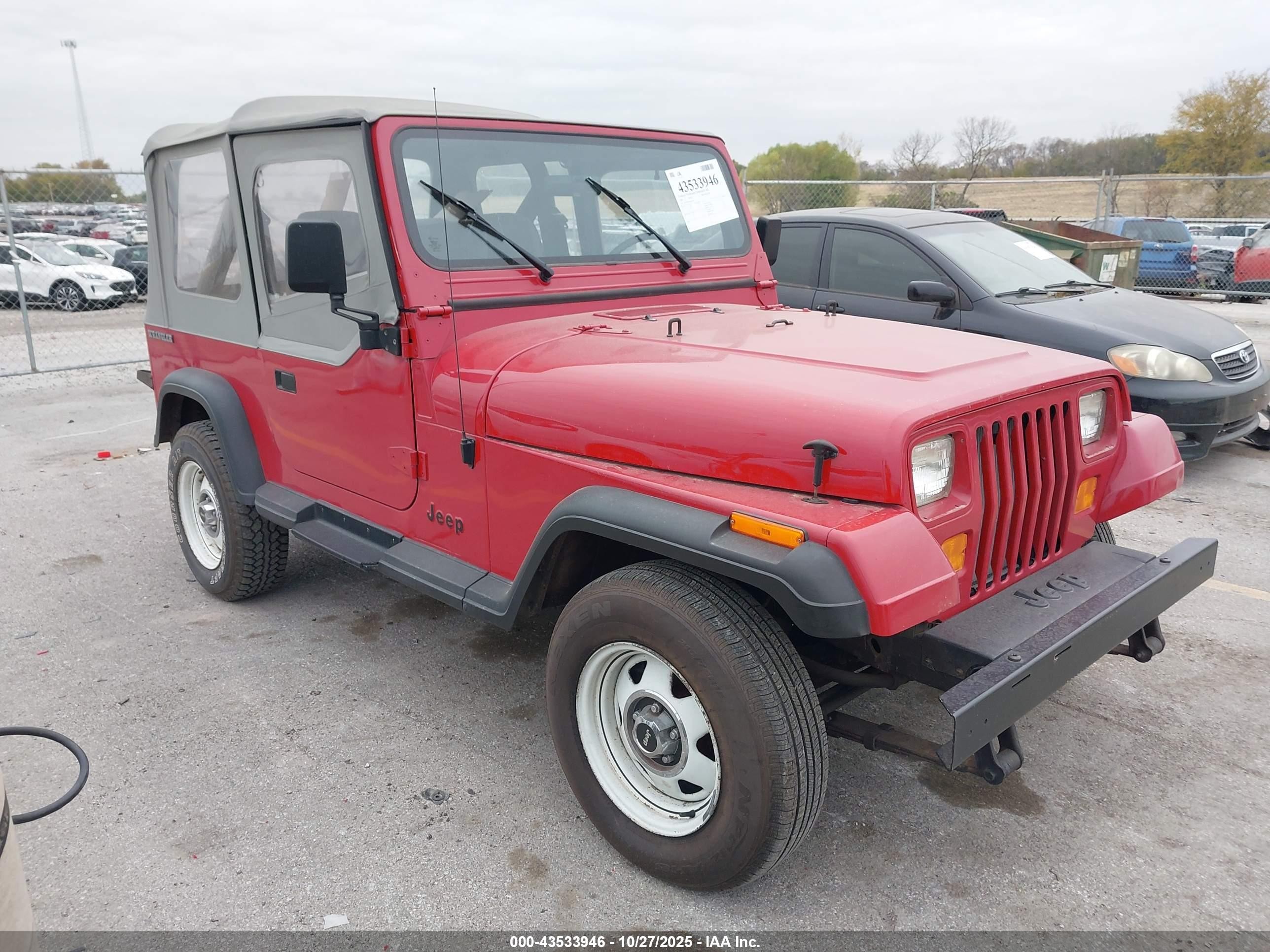 1988 Jeep Wrangler   Red vin: 2BCCV81J3JB543414