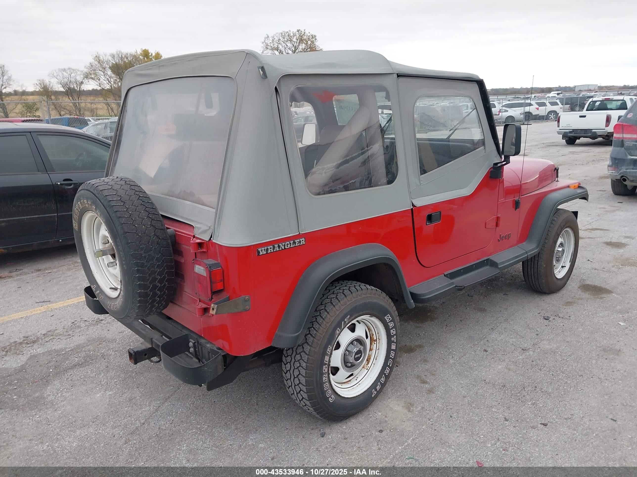 1988 Jeep Wrangler   Red vin: 2BCCV81J3JB543414