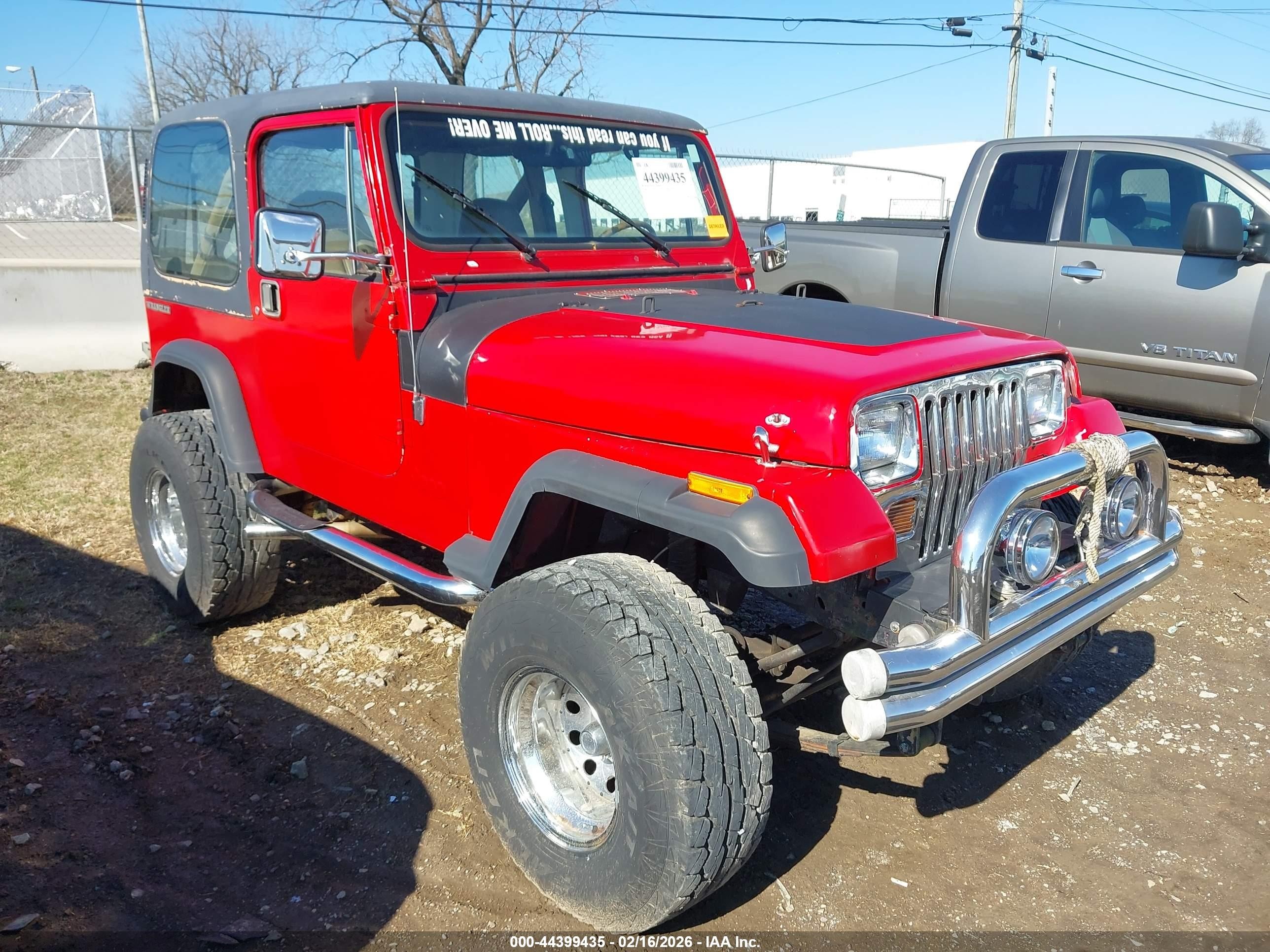1988 Jeep Wrangler   Red vin: 2BCCZ81J2JB501658