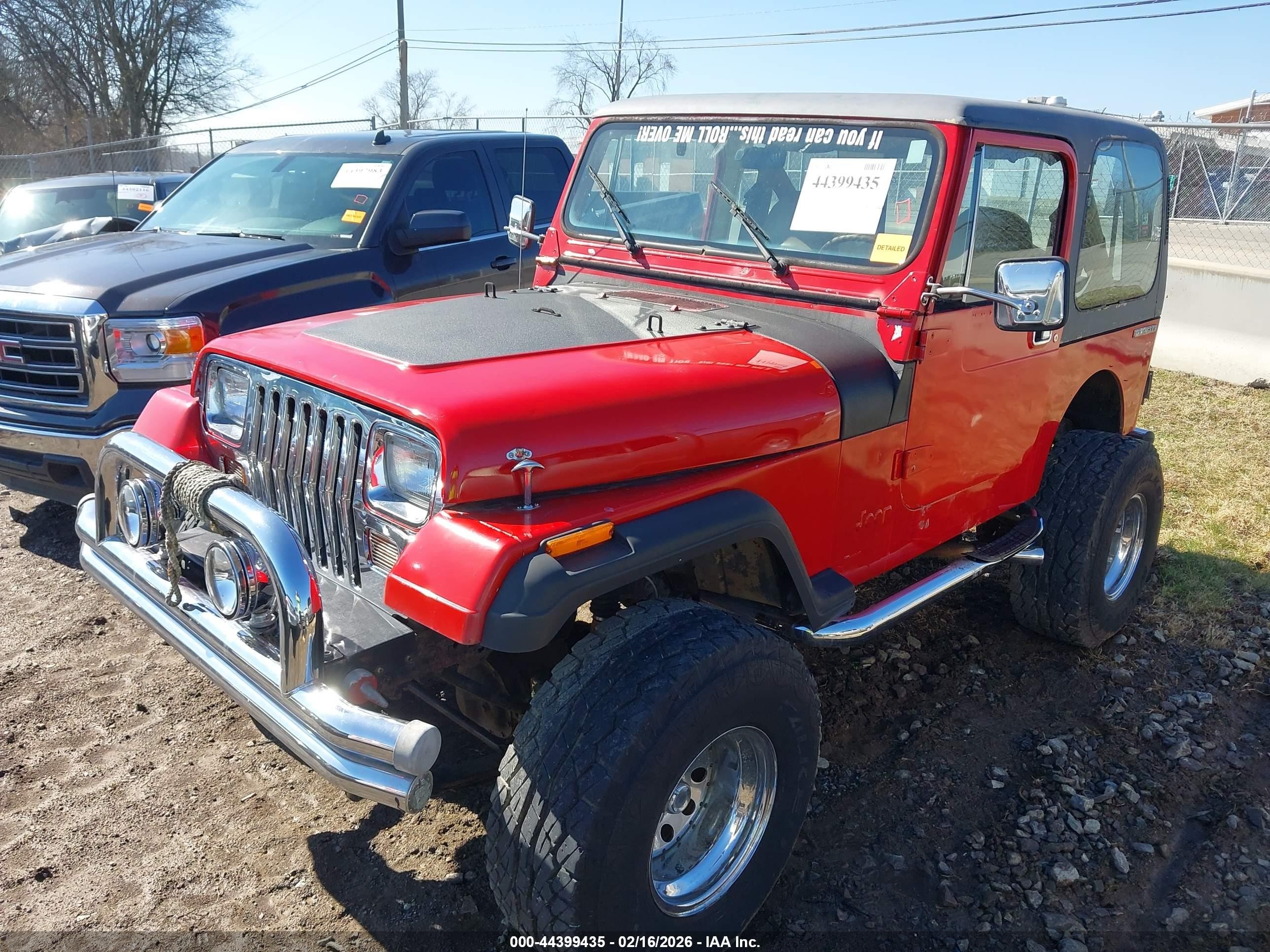 1988 Jeep Wrangler   Red vin: 2BCCZ81J2JB501658