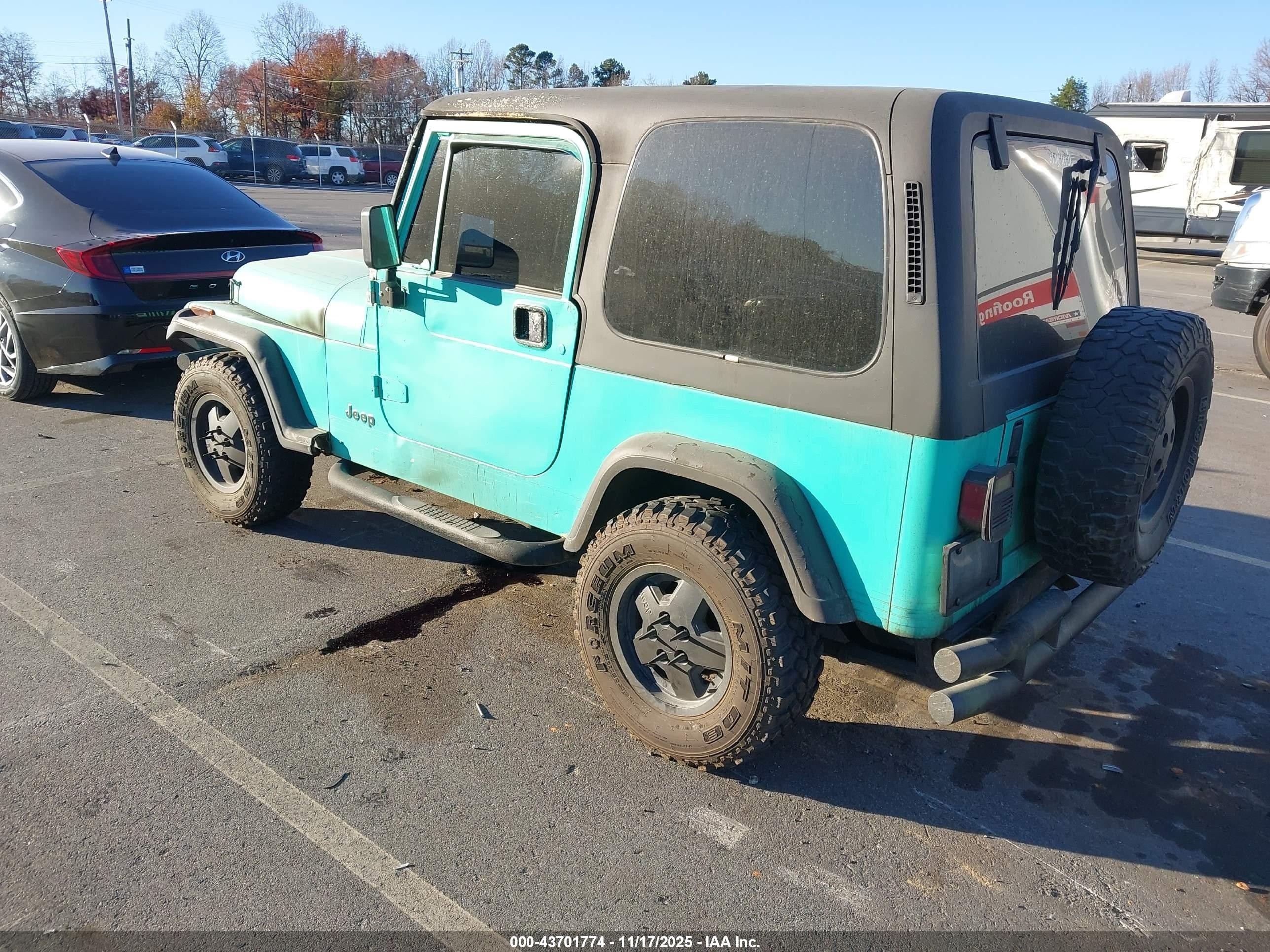 1988 Jeep Wrangler Sport Teal vin: 2BCCZ81K2JB526732