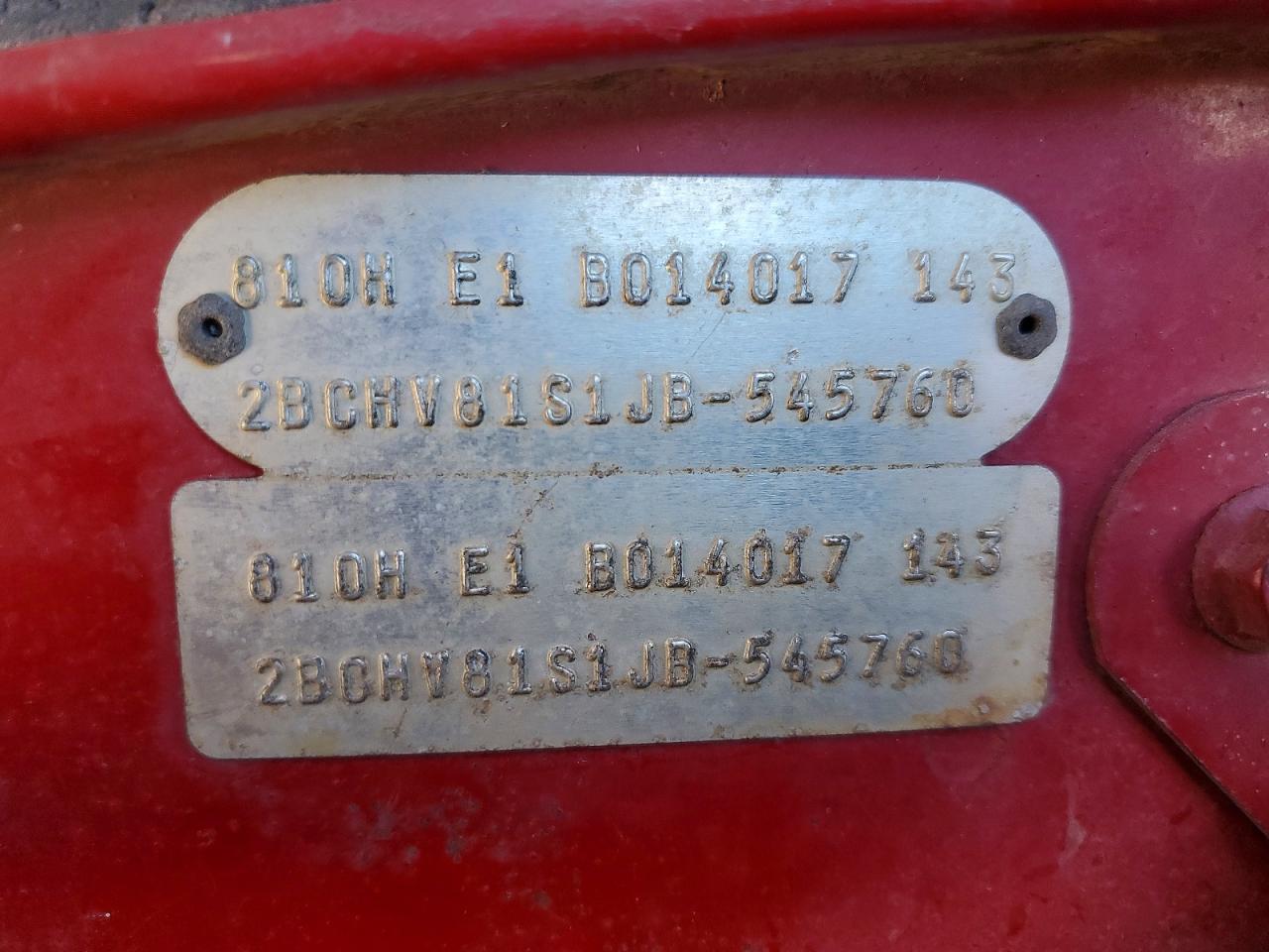 1988 Jeep Wrangler S Red vin: 2BCHV81S1JB545760