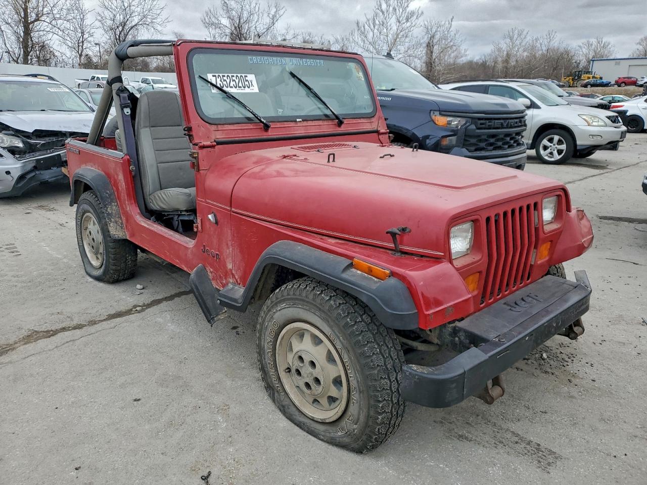 1988 Jeep Wrangler S Red vin: 2BCHV81S8JB542872