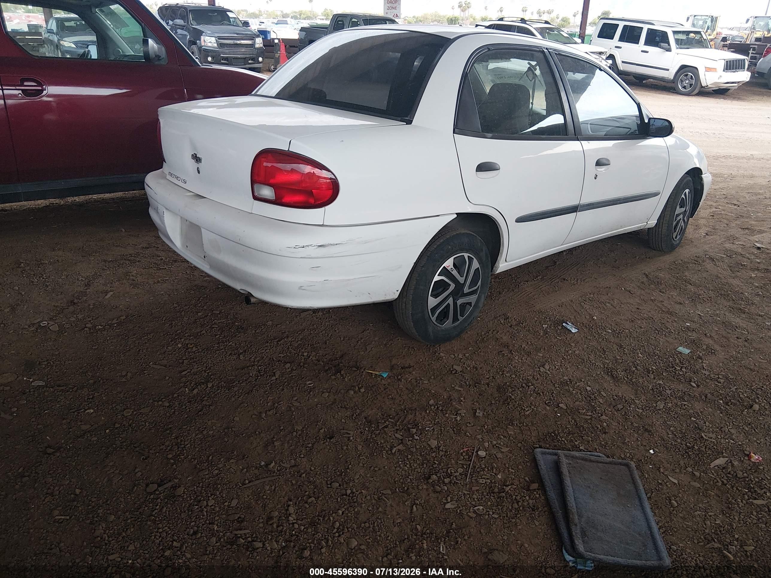 1999 Chevrolet Metro Lsi White vin: 2C1MR5225X6719729