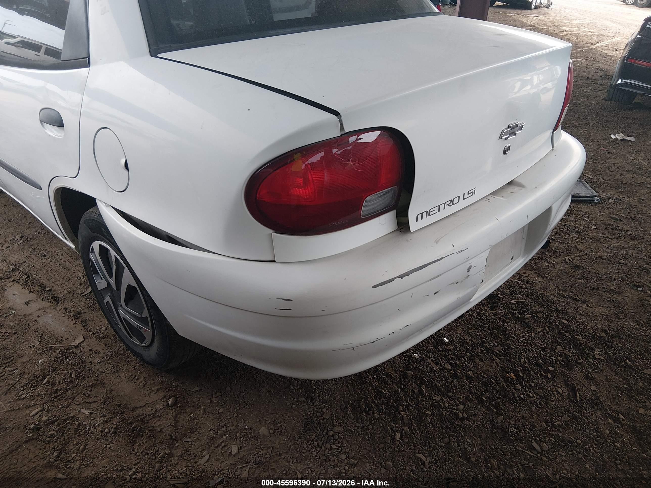 1999 Chevrolet Metro Lsi White vin: 2C1MR5225X6719729