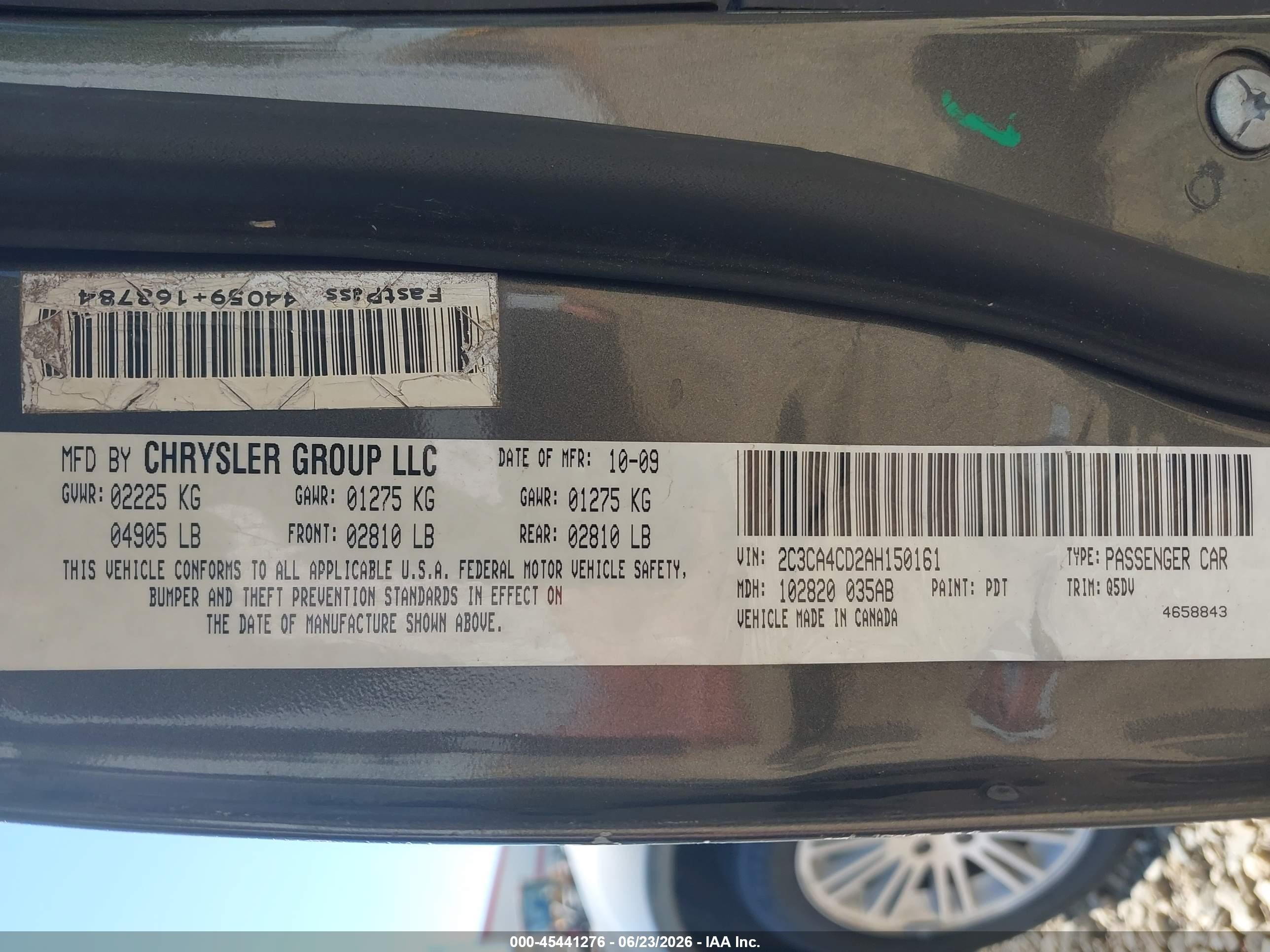 2010 Chrysler 300 Touring Gray vin: 2C3CA4CD2AH150161