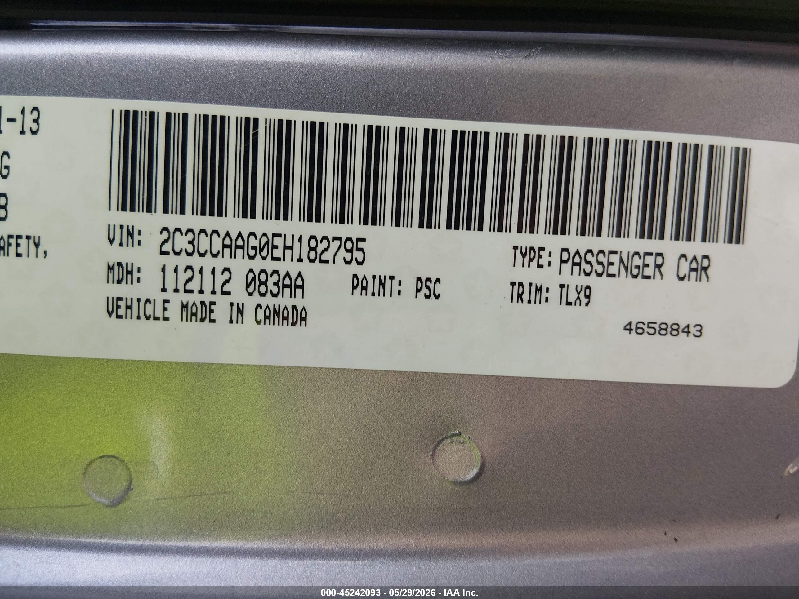 2014 Chrysler 300   Gray vin: 2C3CCAAG0EH182795