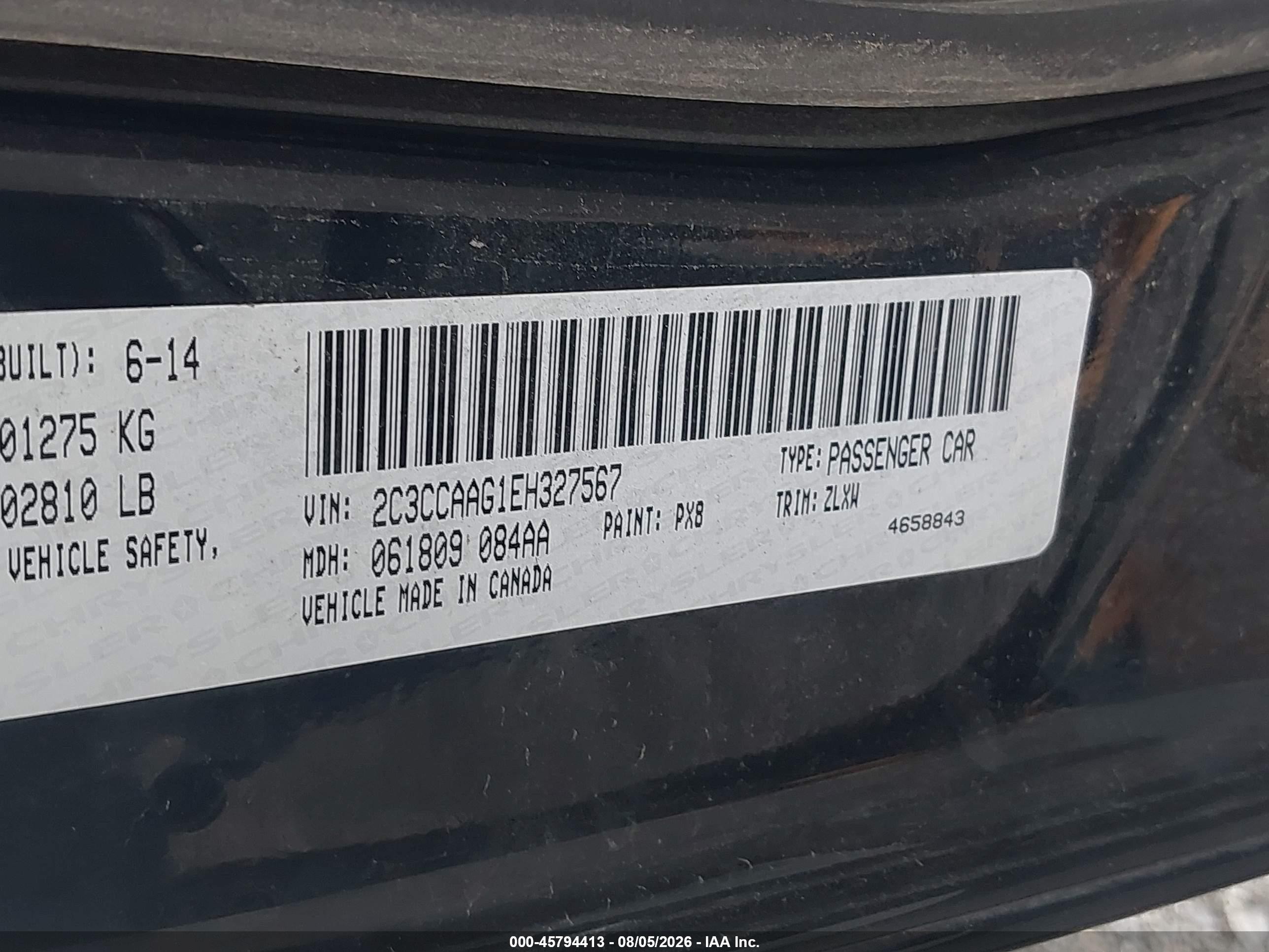 2014 Chrysler 300 Uptown Edition Black vin: 2C3CCAAG1EH327567