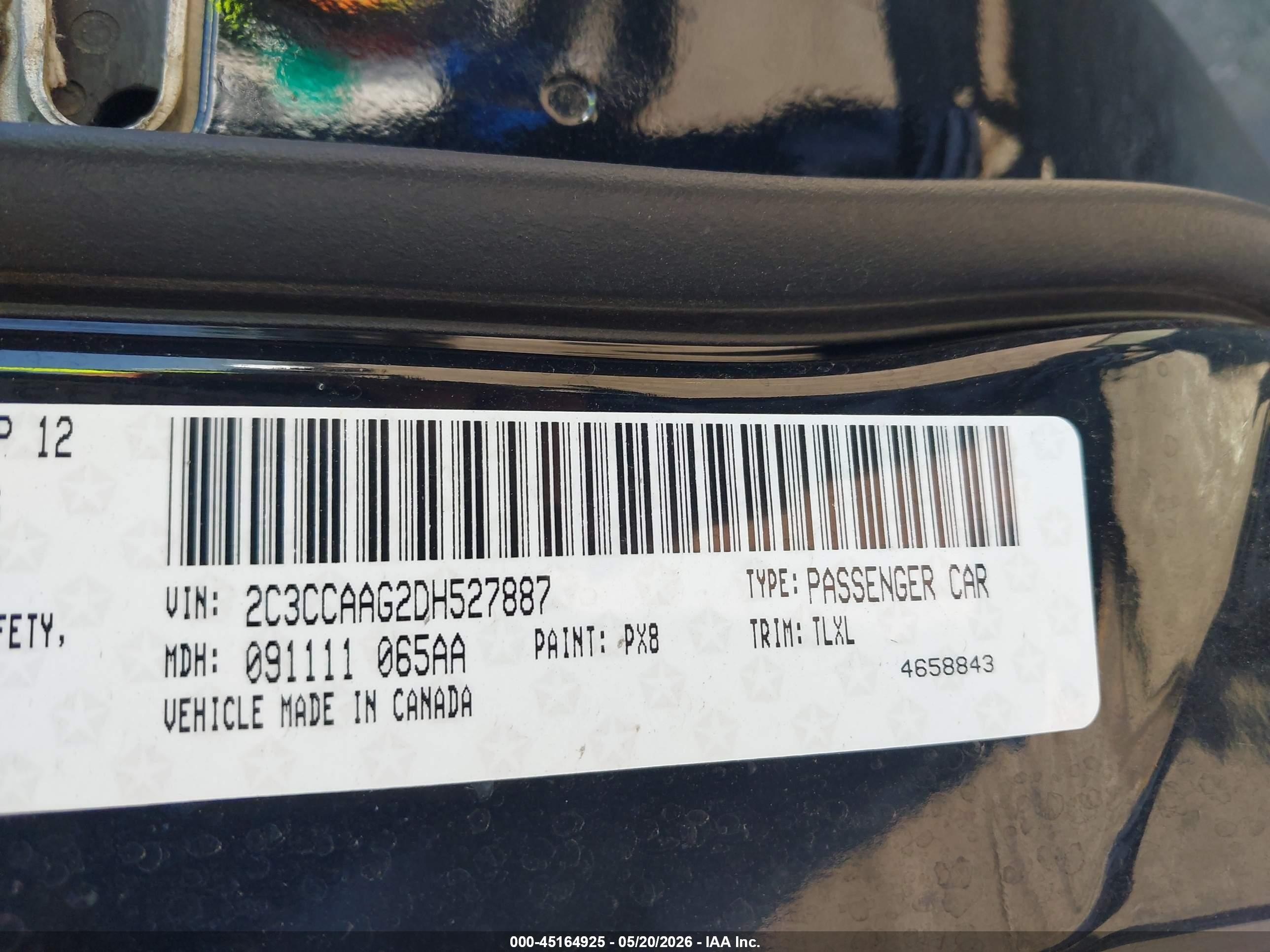 2013 Chrysler 300 Motown Черный vin: 2C3CCAAG2DH527887