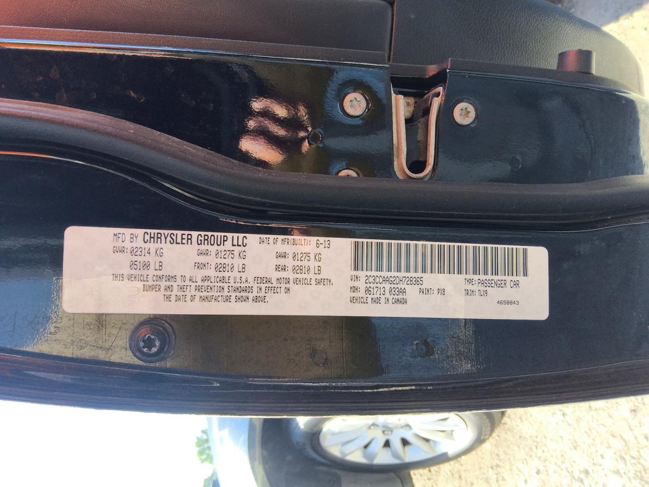 2013 Chrysler 300 Black vin: 2C3CCAAG2DH728365