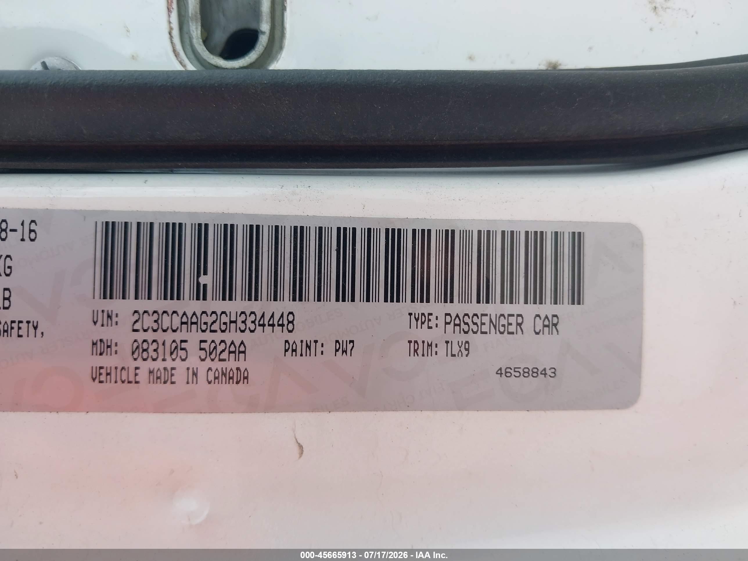 2016 Chrysler 300 Limited White vin: 2C3CCAAG2GH334448