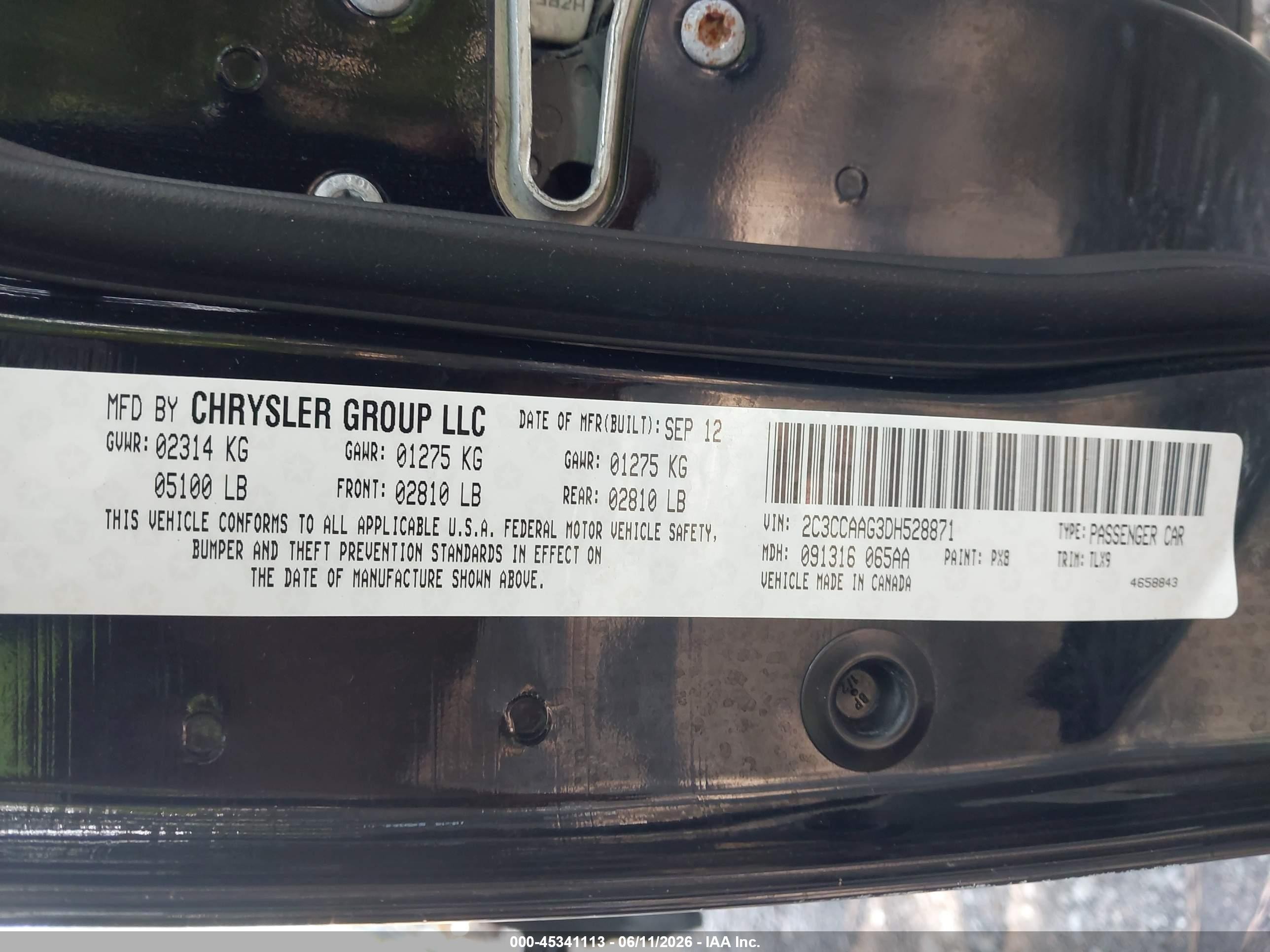 2013 Chrysler 300 Motown Black vin: 2C3CCAAG3DH528871