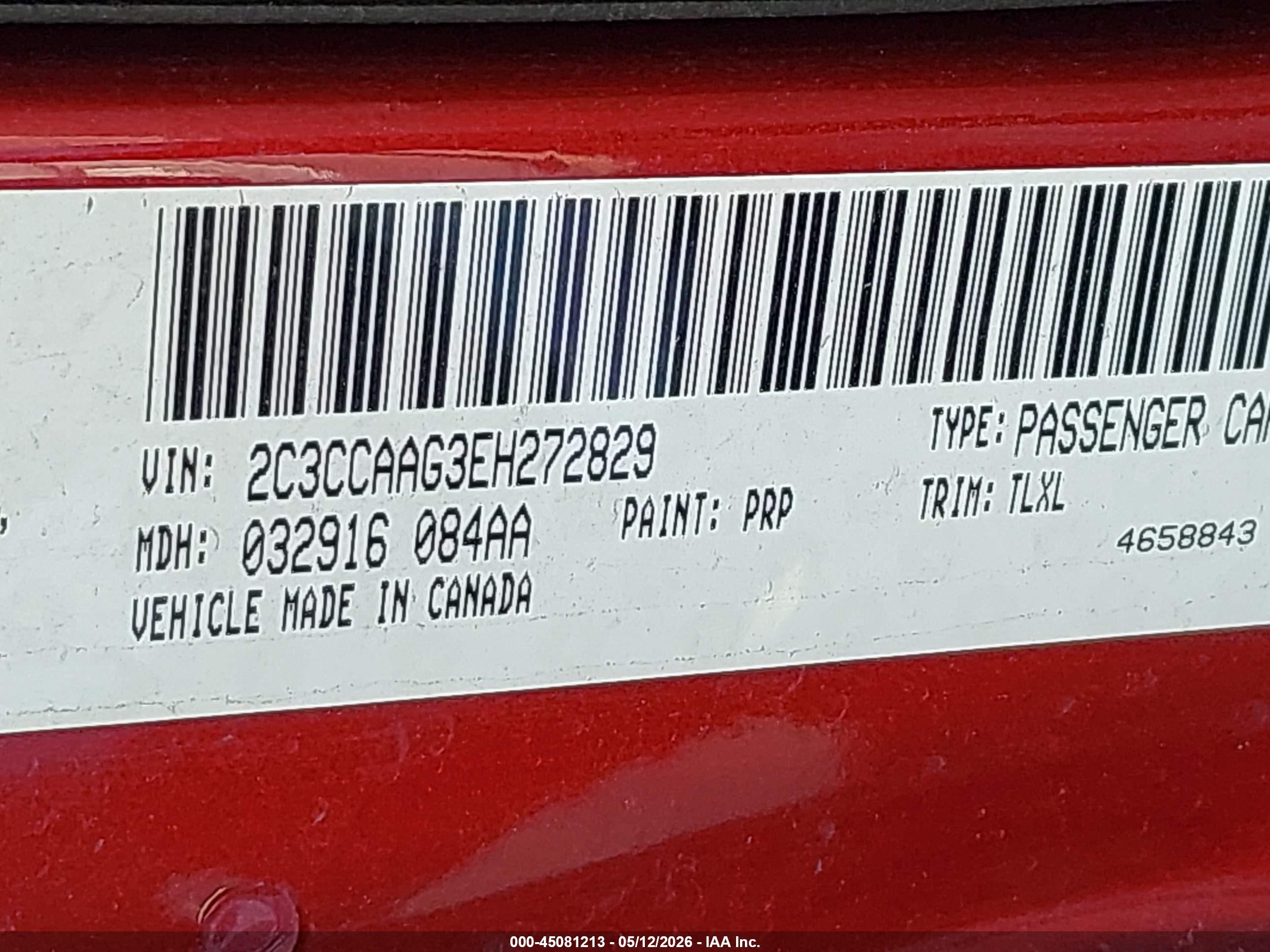 2014 Chrysler 300   Burgundy vin: 2C3CCAAG3EH272829