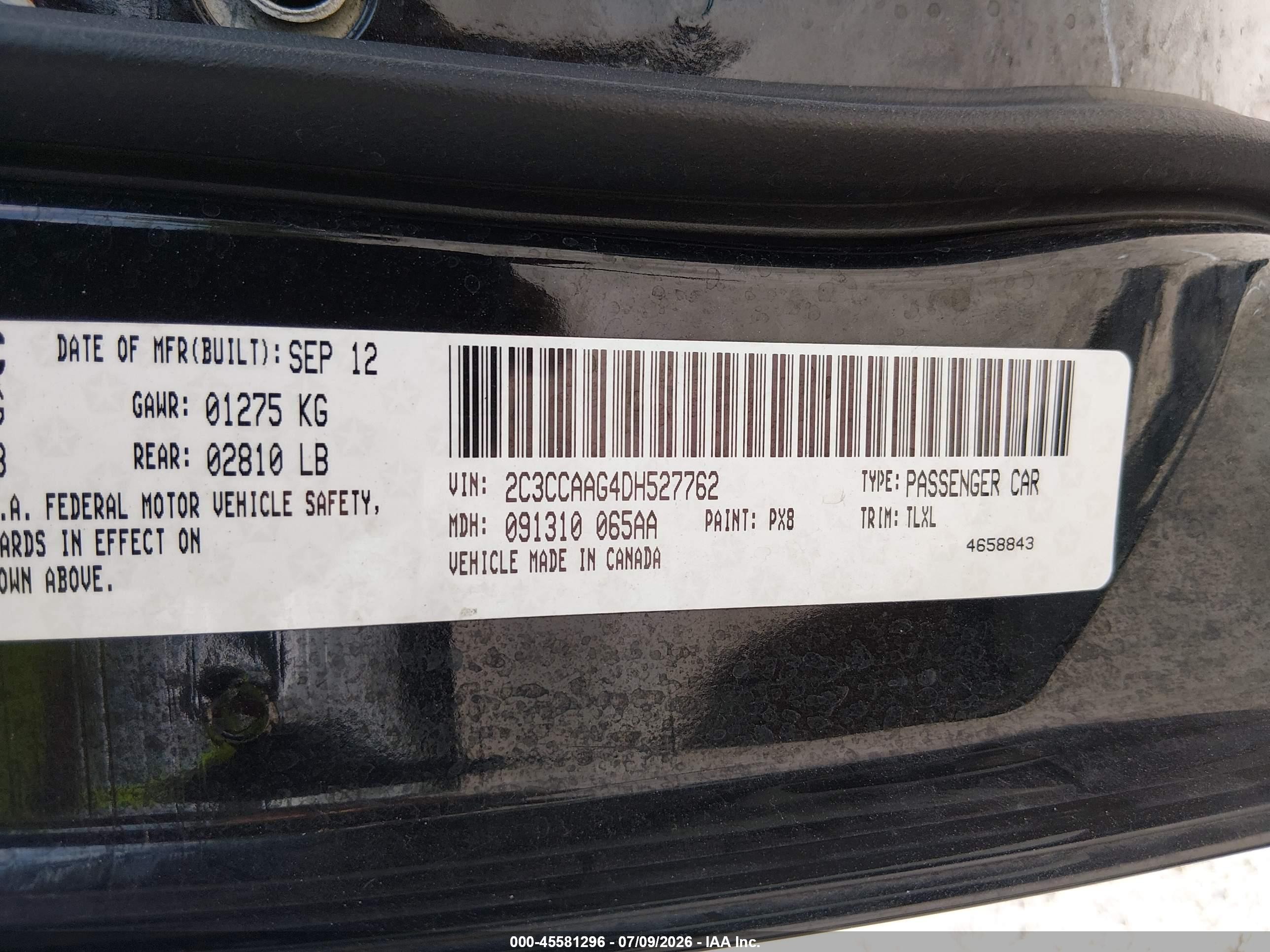 2013 Chrysler 300 Motown Black vin: 2C3CCAAG4DH527762