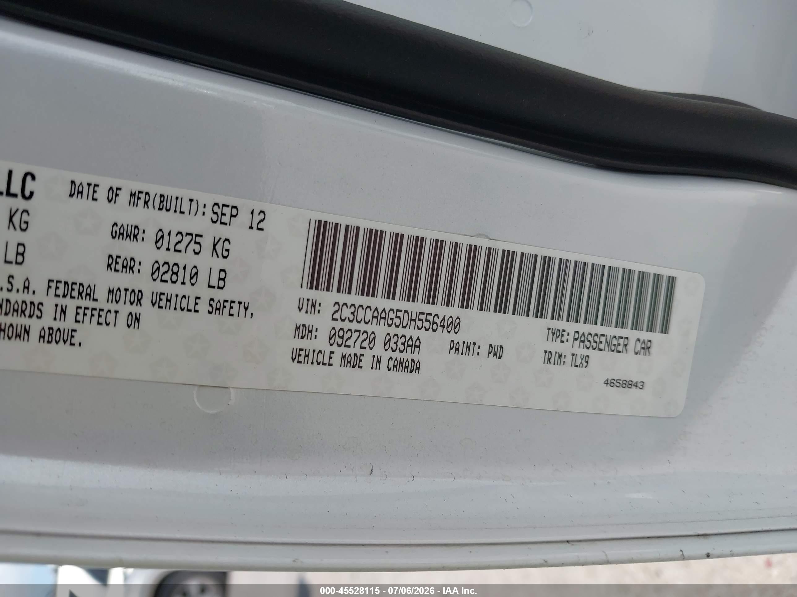 2013 Chrysler 300 Motown White vin: 2C3CCAAG5DH556400