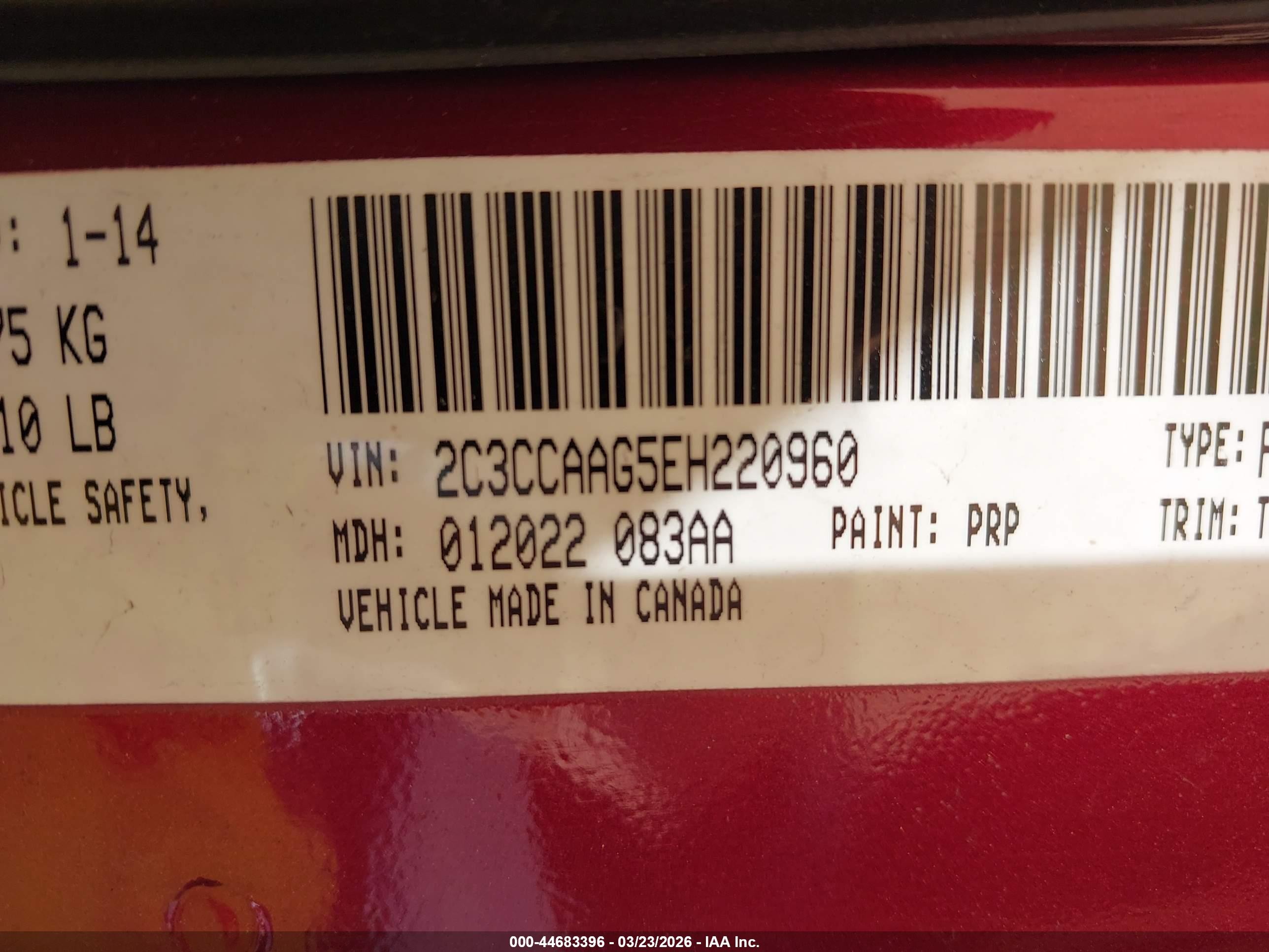 2014 Chrysler 300   Red vin: 2C3CCAAG5EH220960
