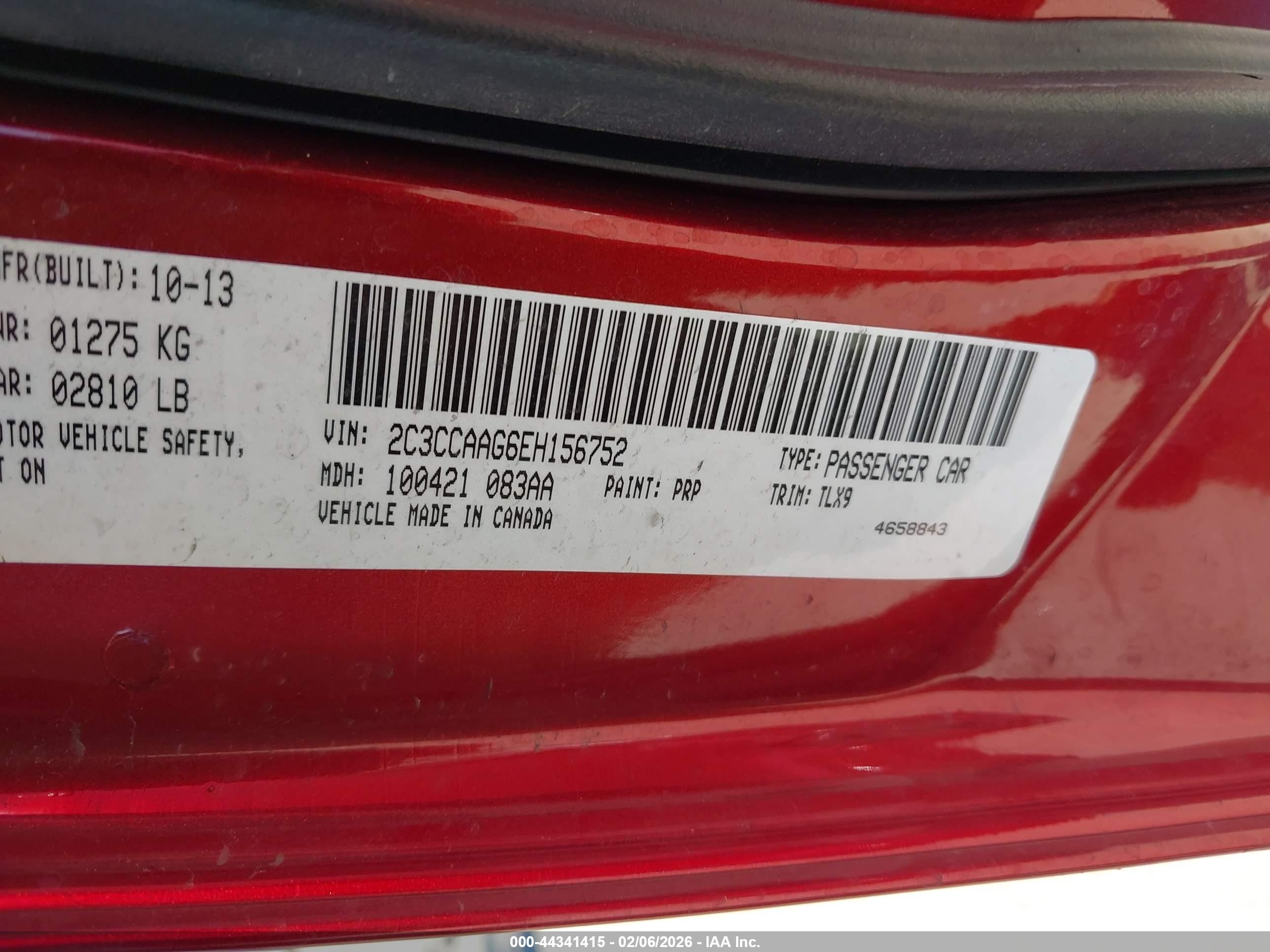 2014 Chrysler 300   Red vin: 2C3CCAAG6EH156752