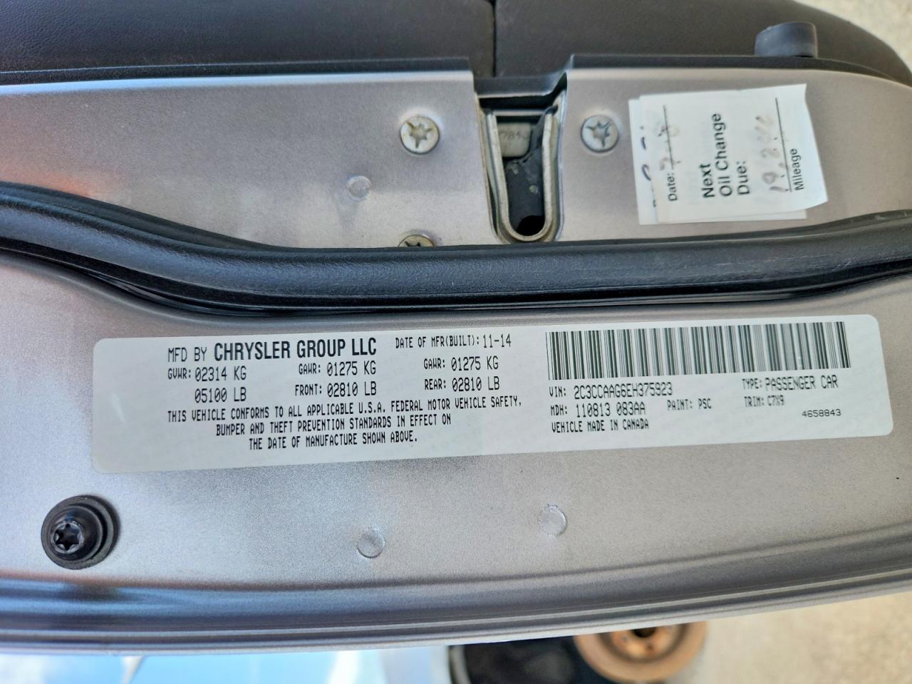2014 Chrysler 300 Silver vin: 2C3CCAAG6EH375923