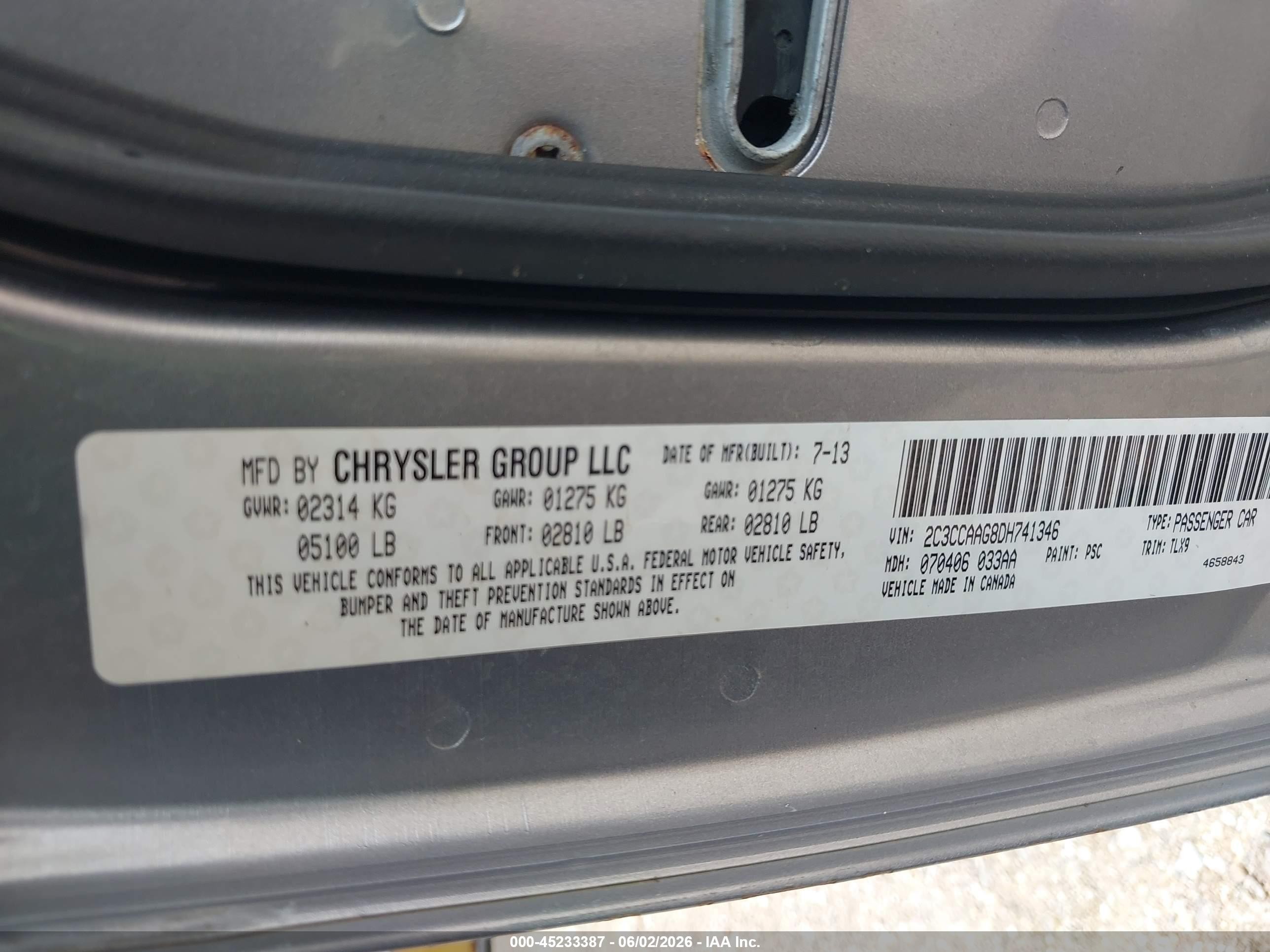 2013 Chrysler 300 Motown Silver vin: 2C3CCAAG8DH741346