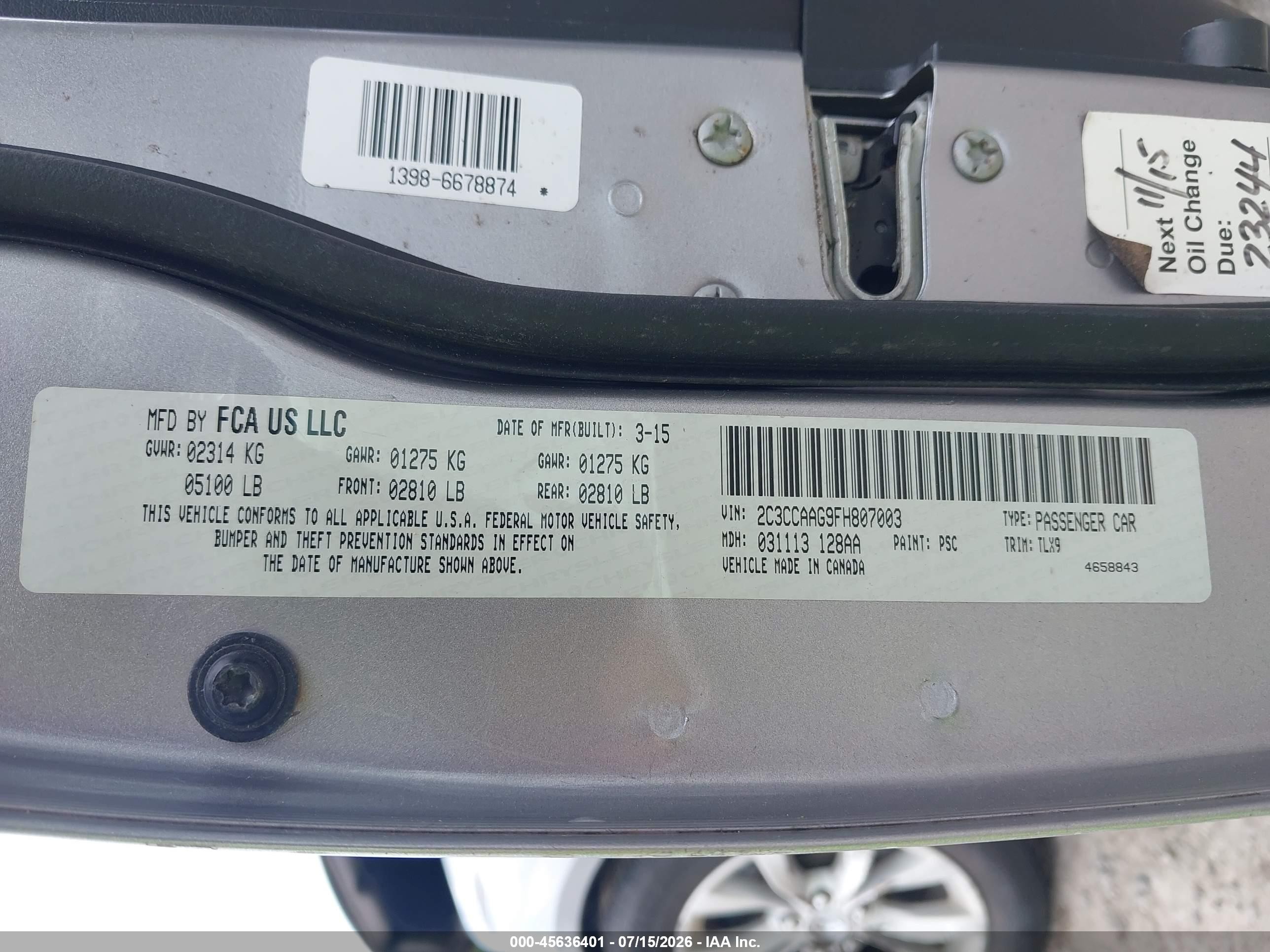 2015 Chrysler 300 Limited Gray vin: 2C3CCAAG9FH807003