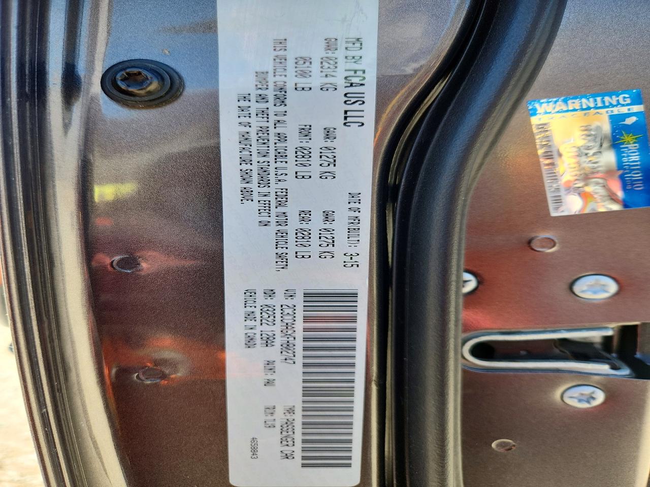 2015 Chrysler 300 Limited Charcoal vin: 2C3CCAAGXFH802747
