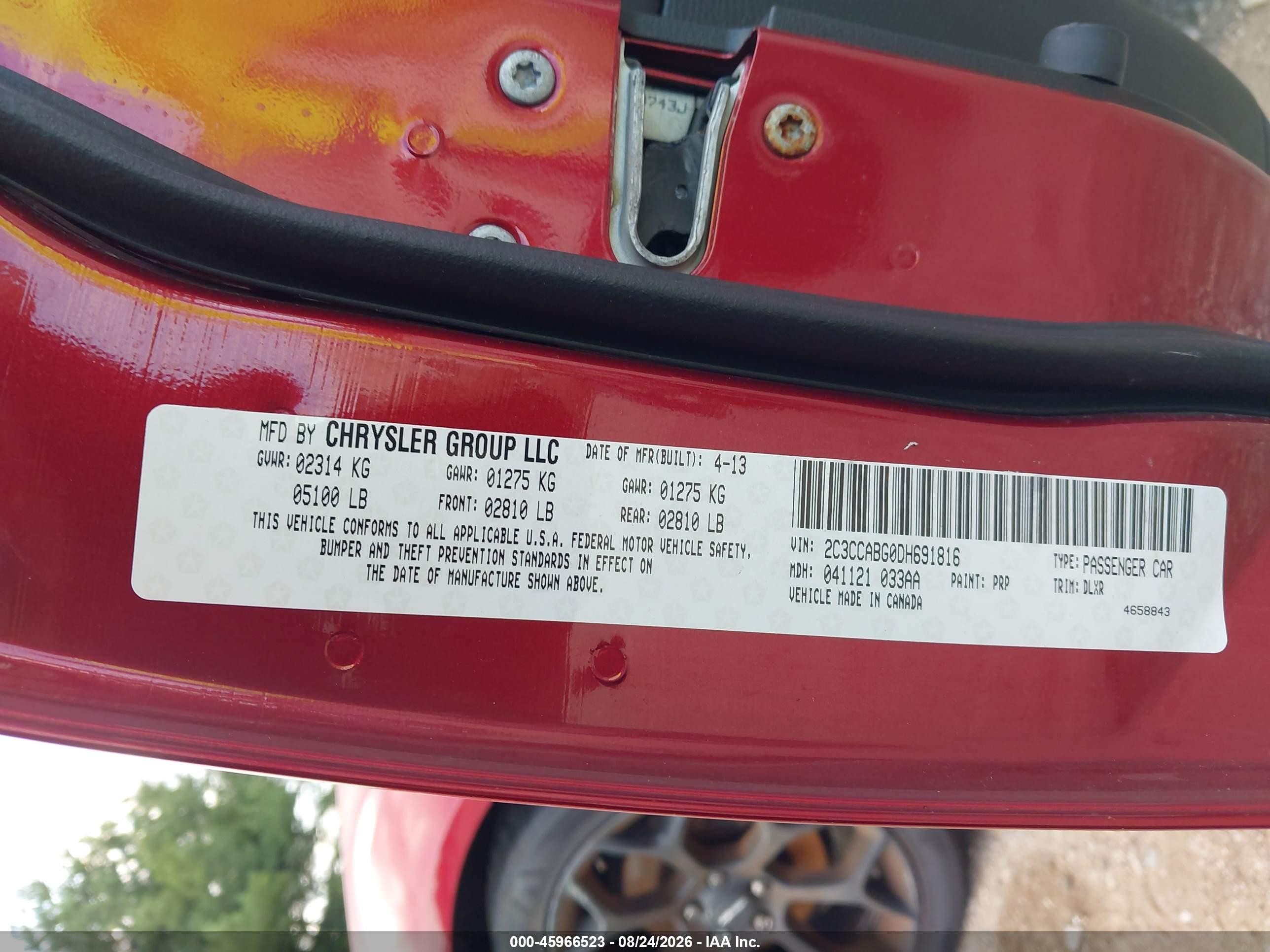 2013 Chrysler 300 300s Red vin: 2C3CCABG0DH691816