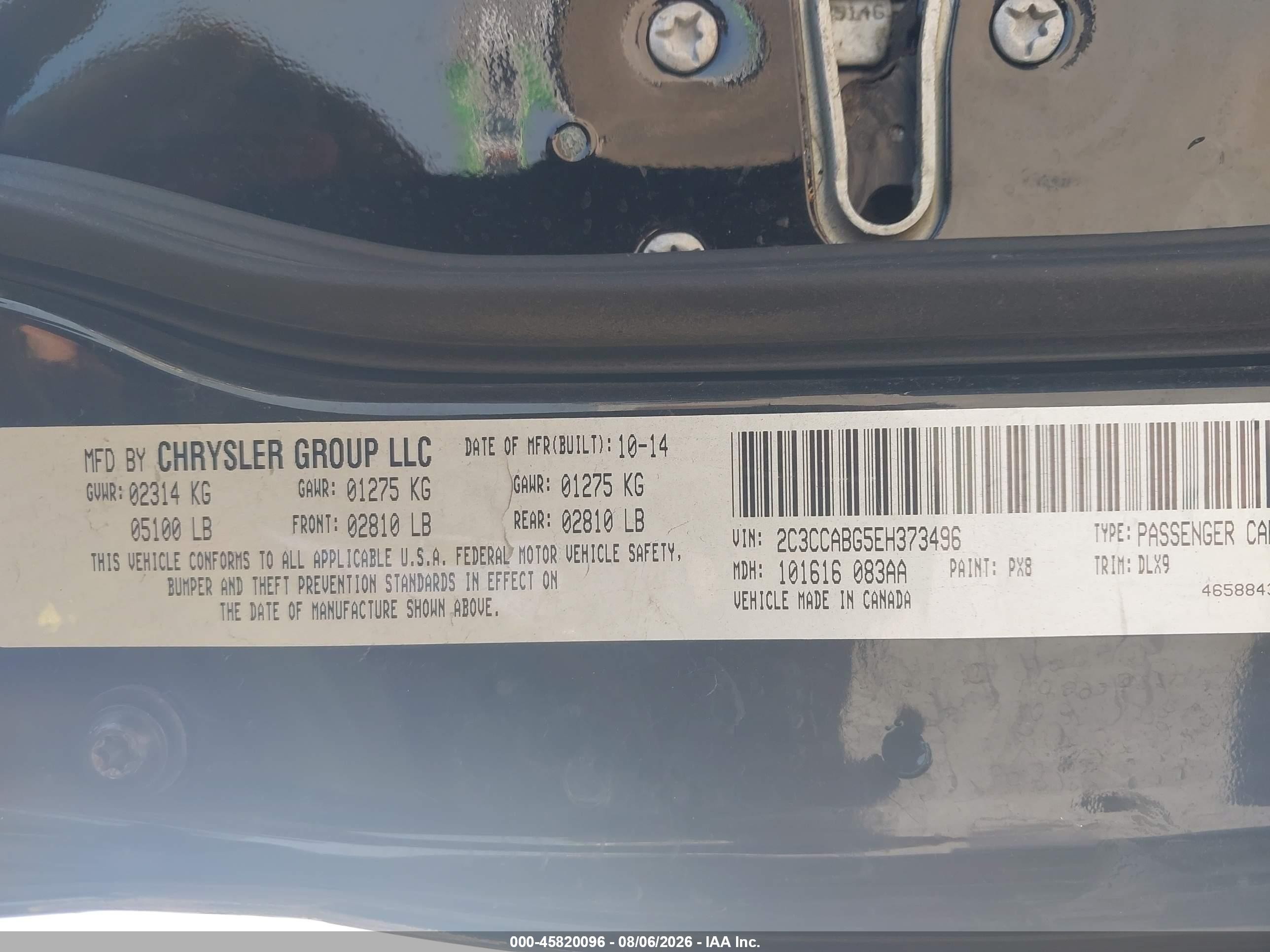 2014 Chrysler 300 300s Черный vin: 2C3CCABG5EH373496
