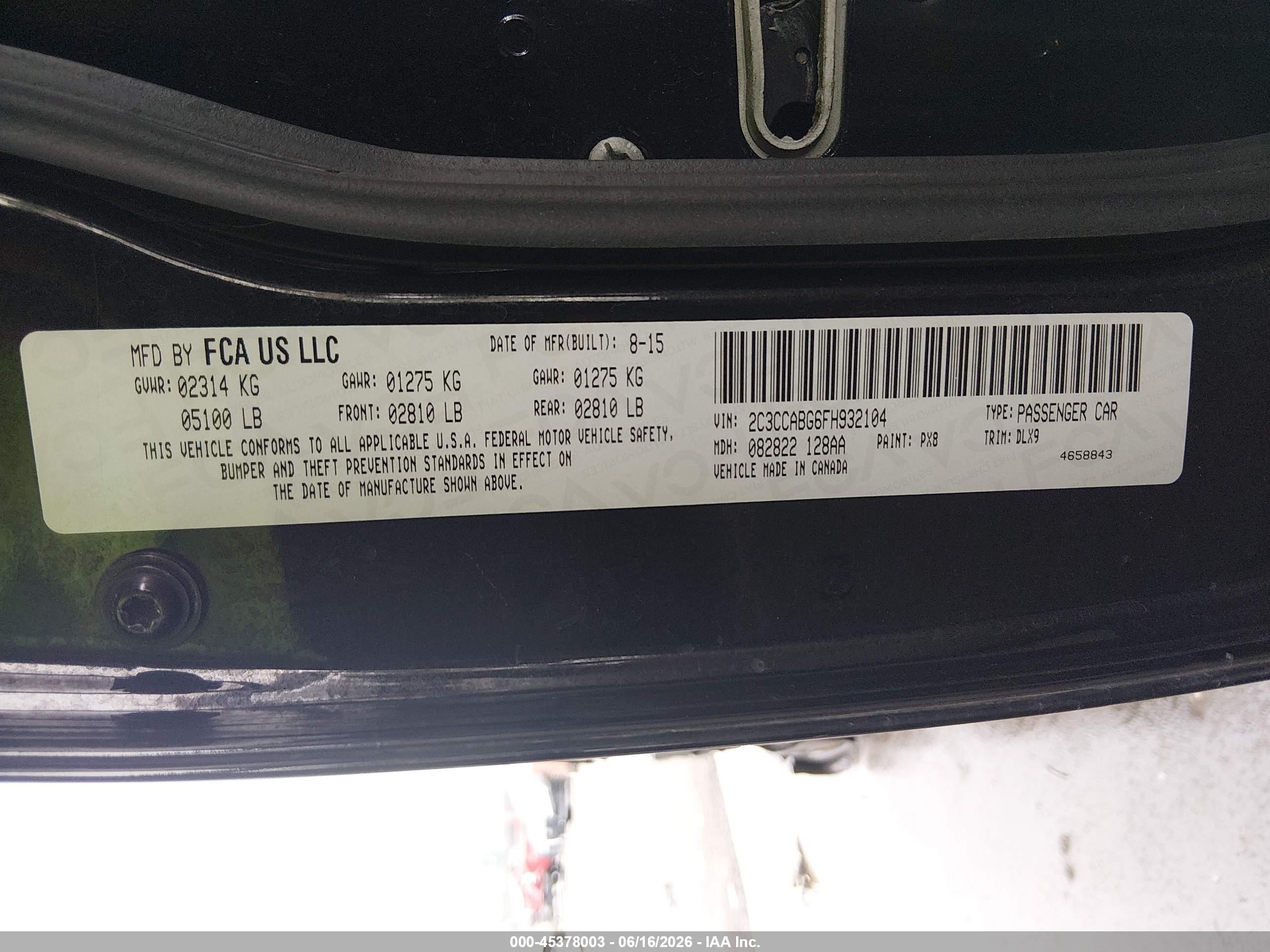 2015 Chrysler 300 300s Black vin: 2C3CCABG6FH932104