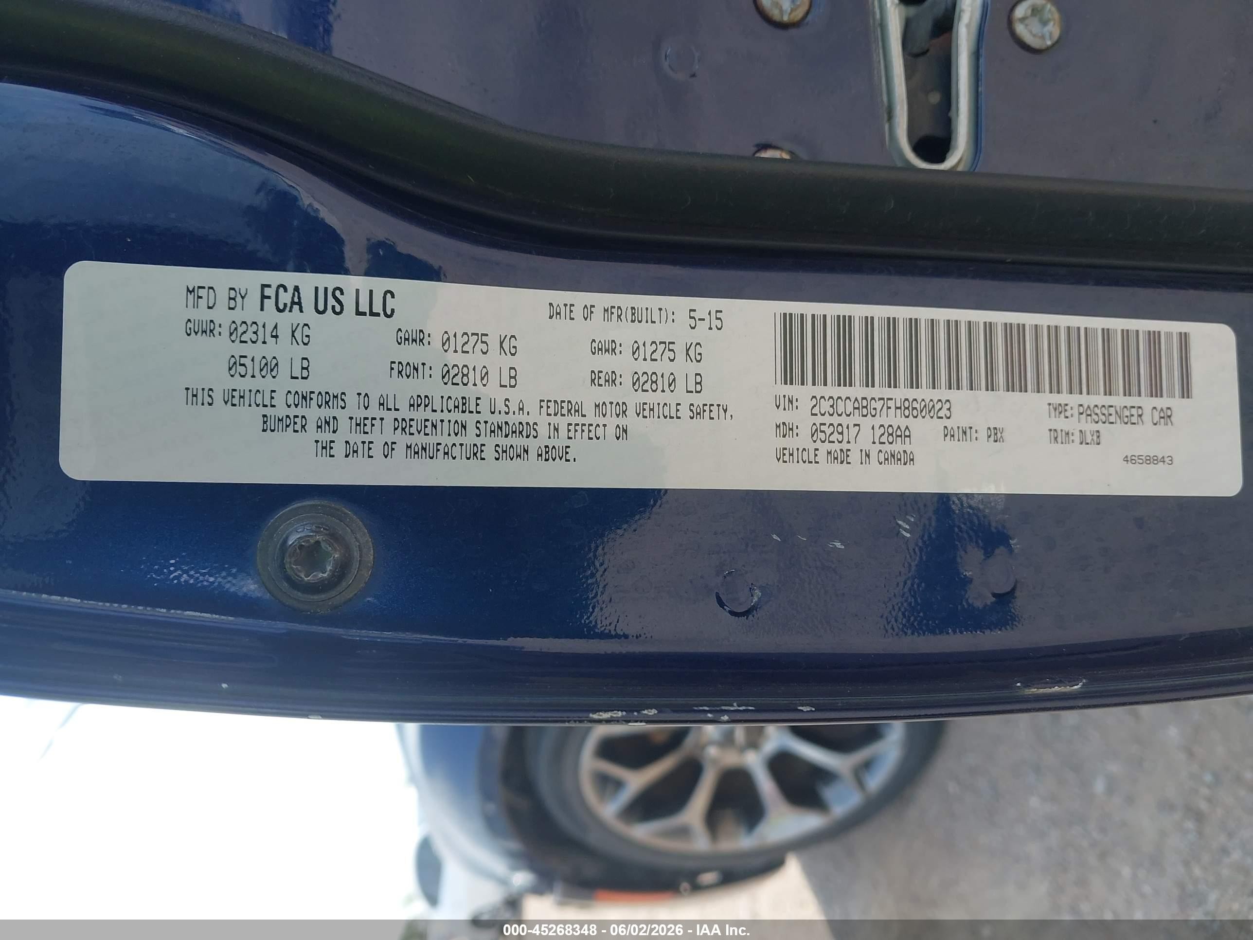 2015 Chrysler 300 300s Blue vin: 2C3CCABG7FH860023