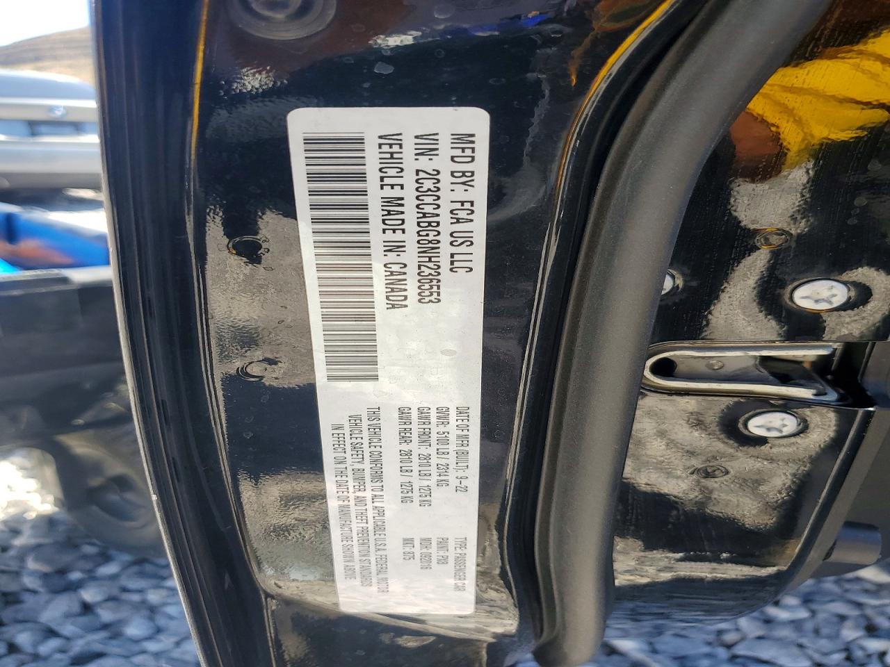 2022 Chrysler 300 S Black vin: 2C3CCABG8NH236553