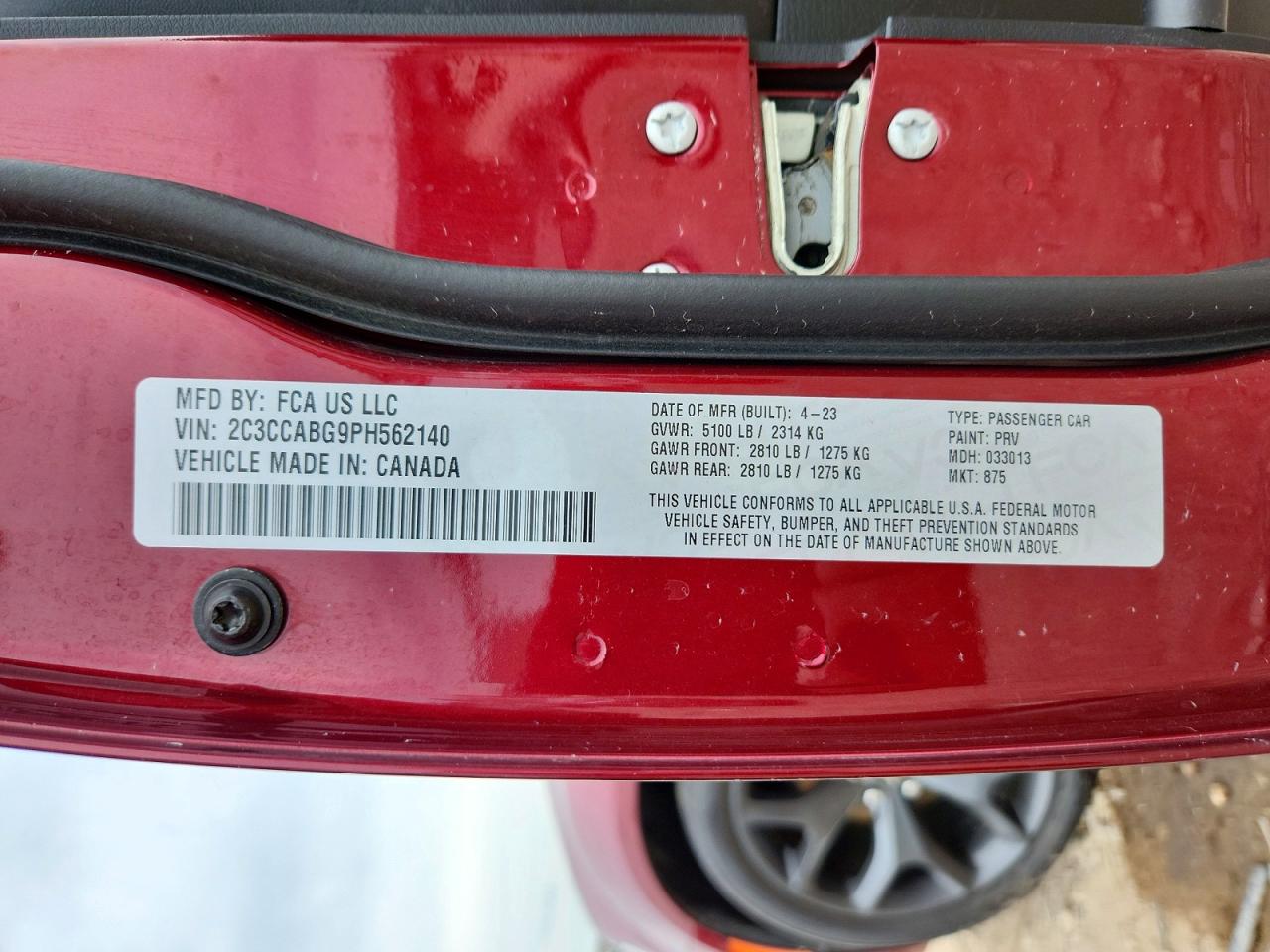 2023 Chrysler 300 S Red vin: 2C3CCABG9PH562140