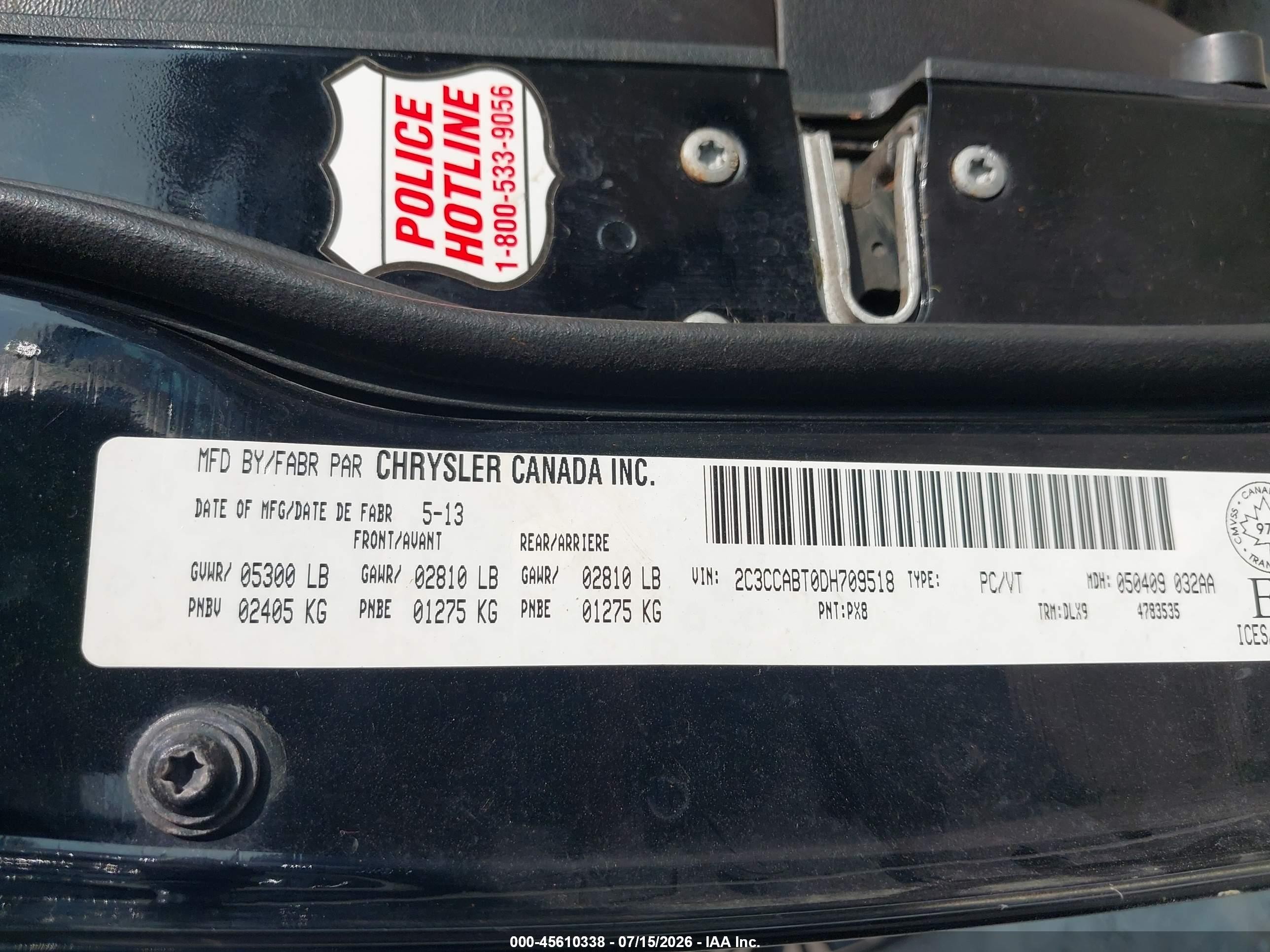 2013 Chrysler 300 S Black vin: 2C3CCABT0DH709518