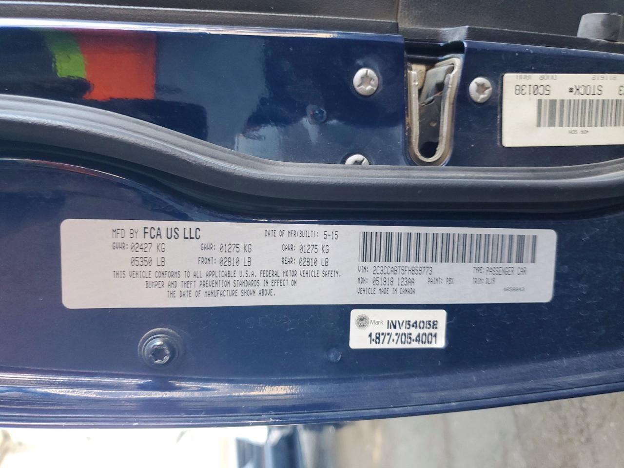 2015 Chrysler 300 S Синий vin: 2C3CCABT5FH859773