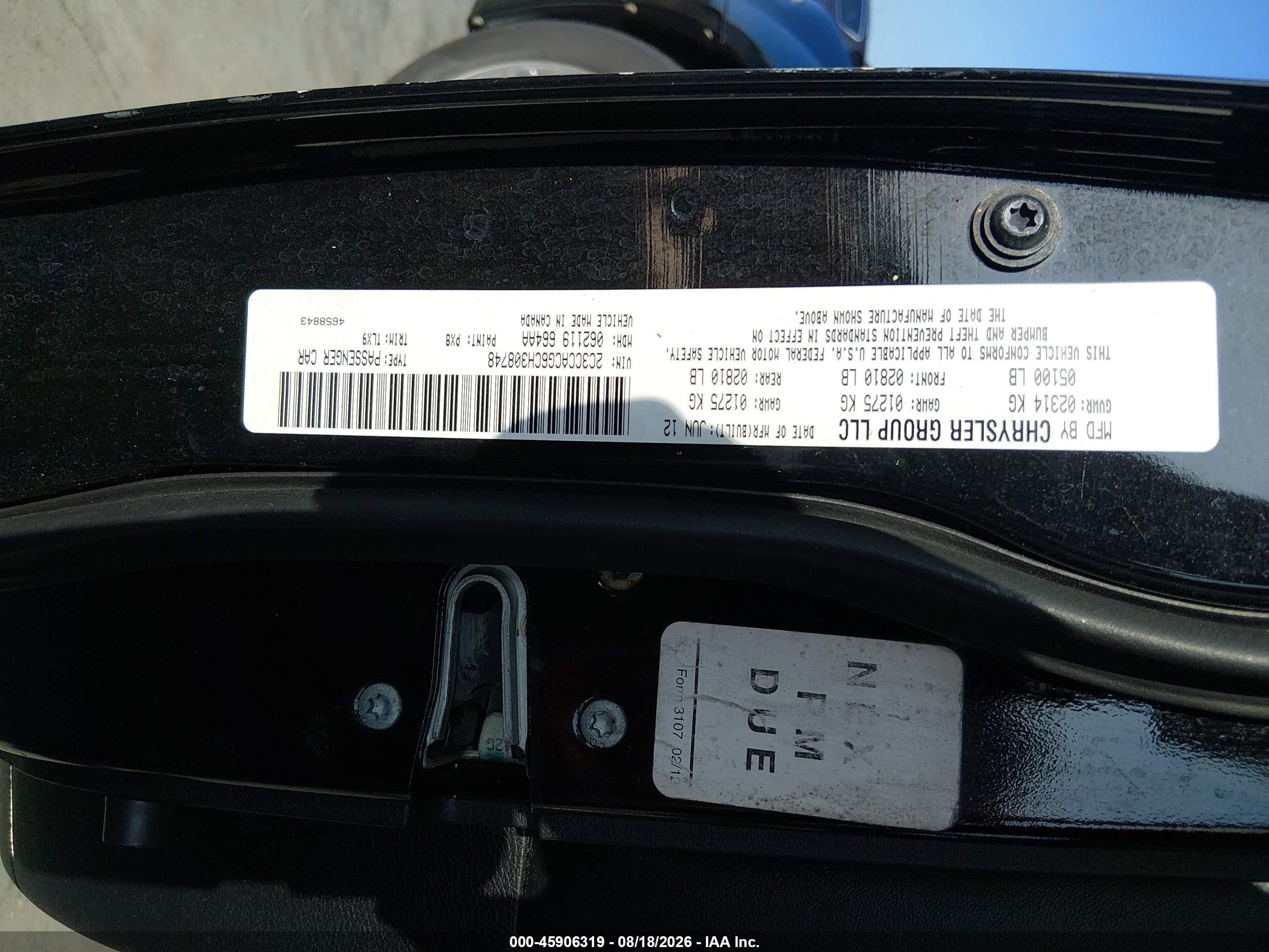 2012 Chrysler 300 Limited Black vin: 2C3CCACG6CH308748