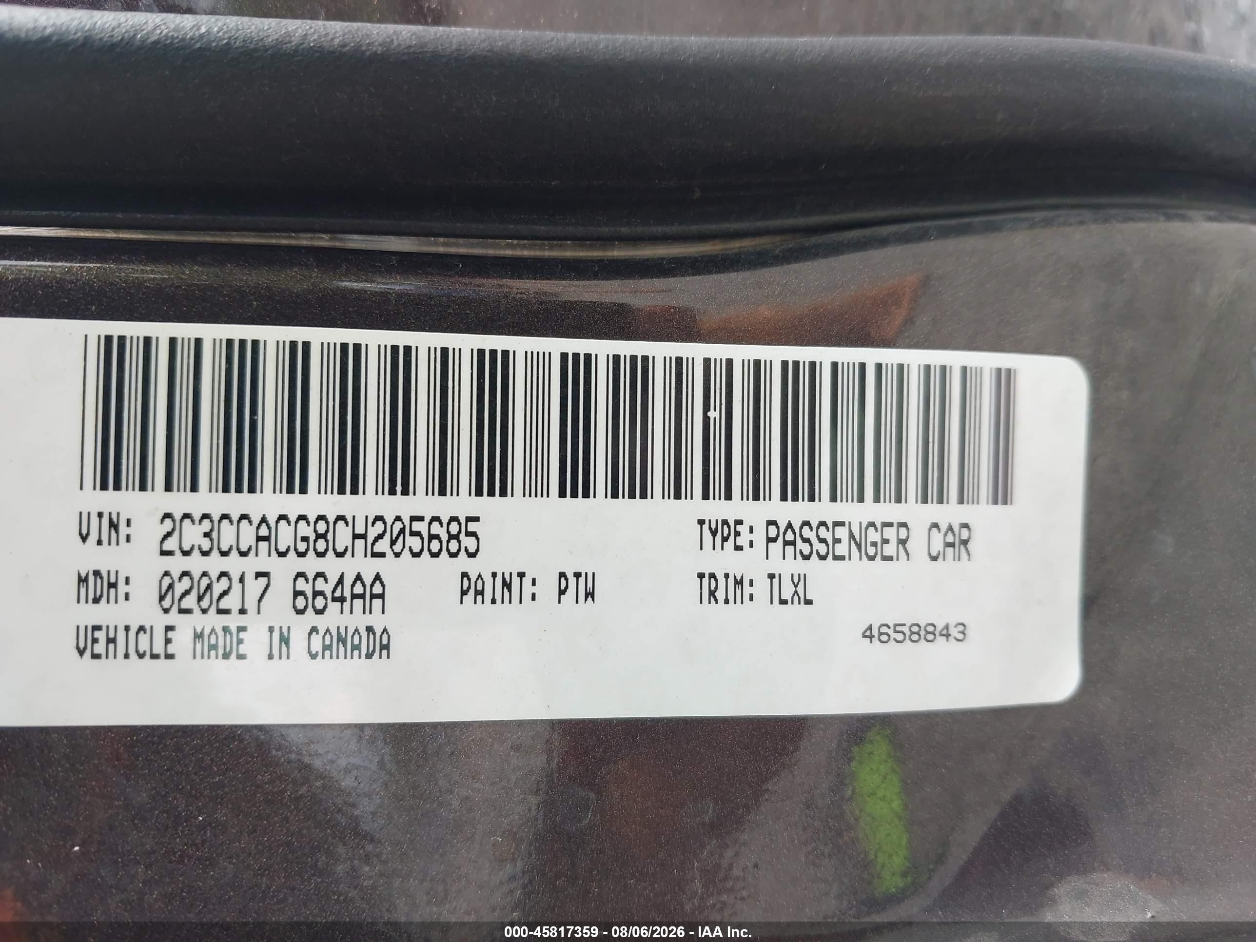 2012 Chrysler 300 Limited Black vin: 2C3CCACG8CH205685