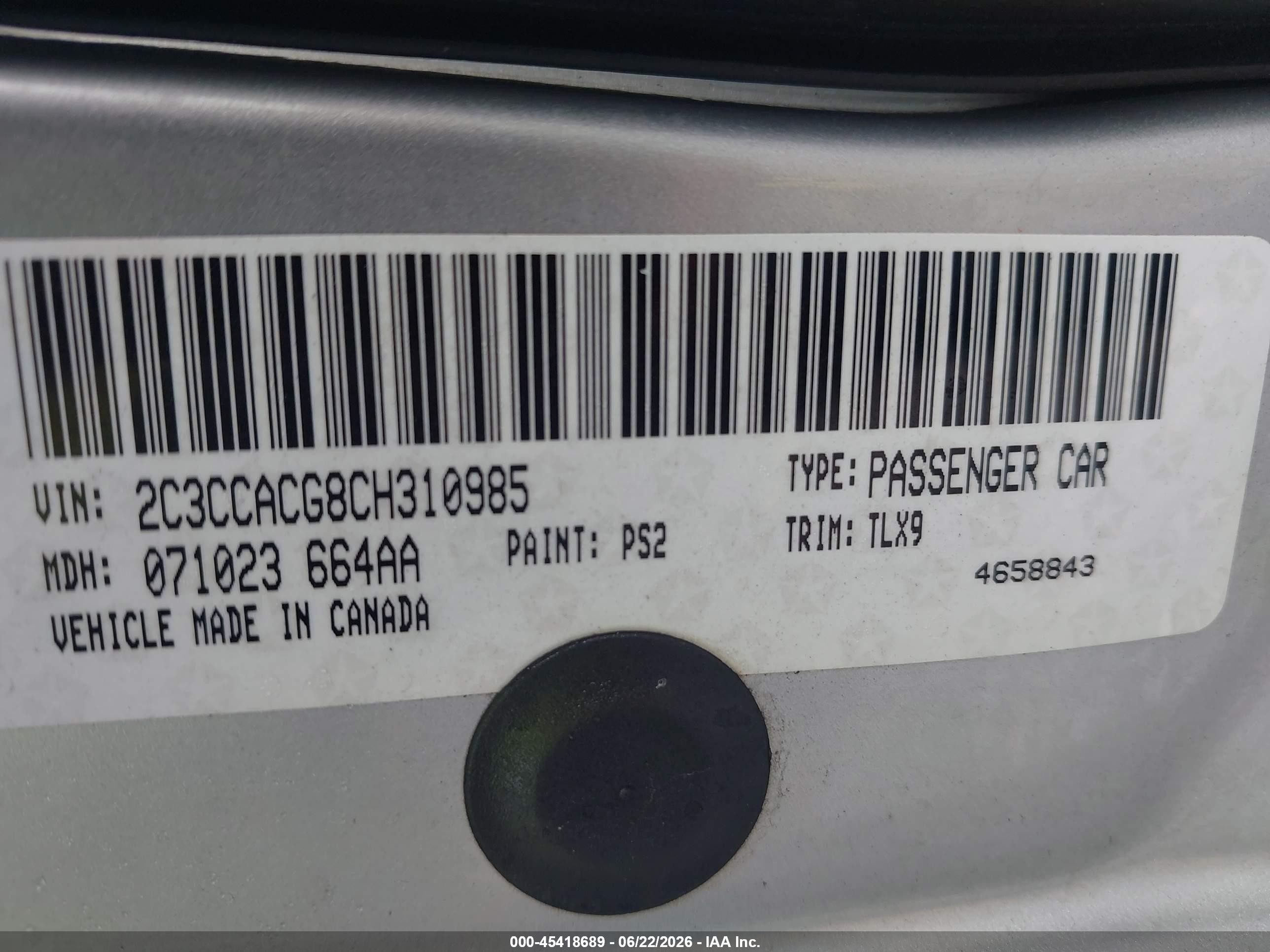 2012 Chrysler 300 Limited Silver vin: 2C3CCACG8CH310985