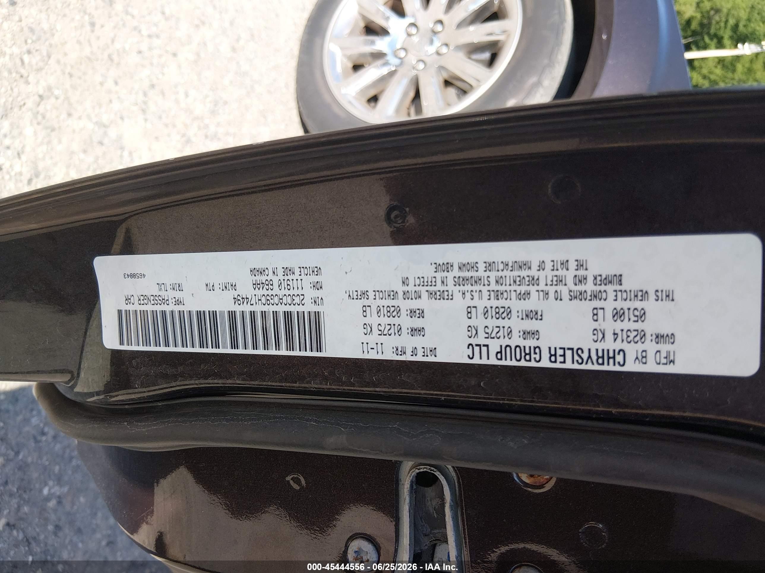 2012 Chrysler 300 Limited Dark Brown vin: 2C3CCACG9CH174494