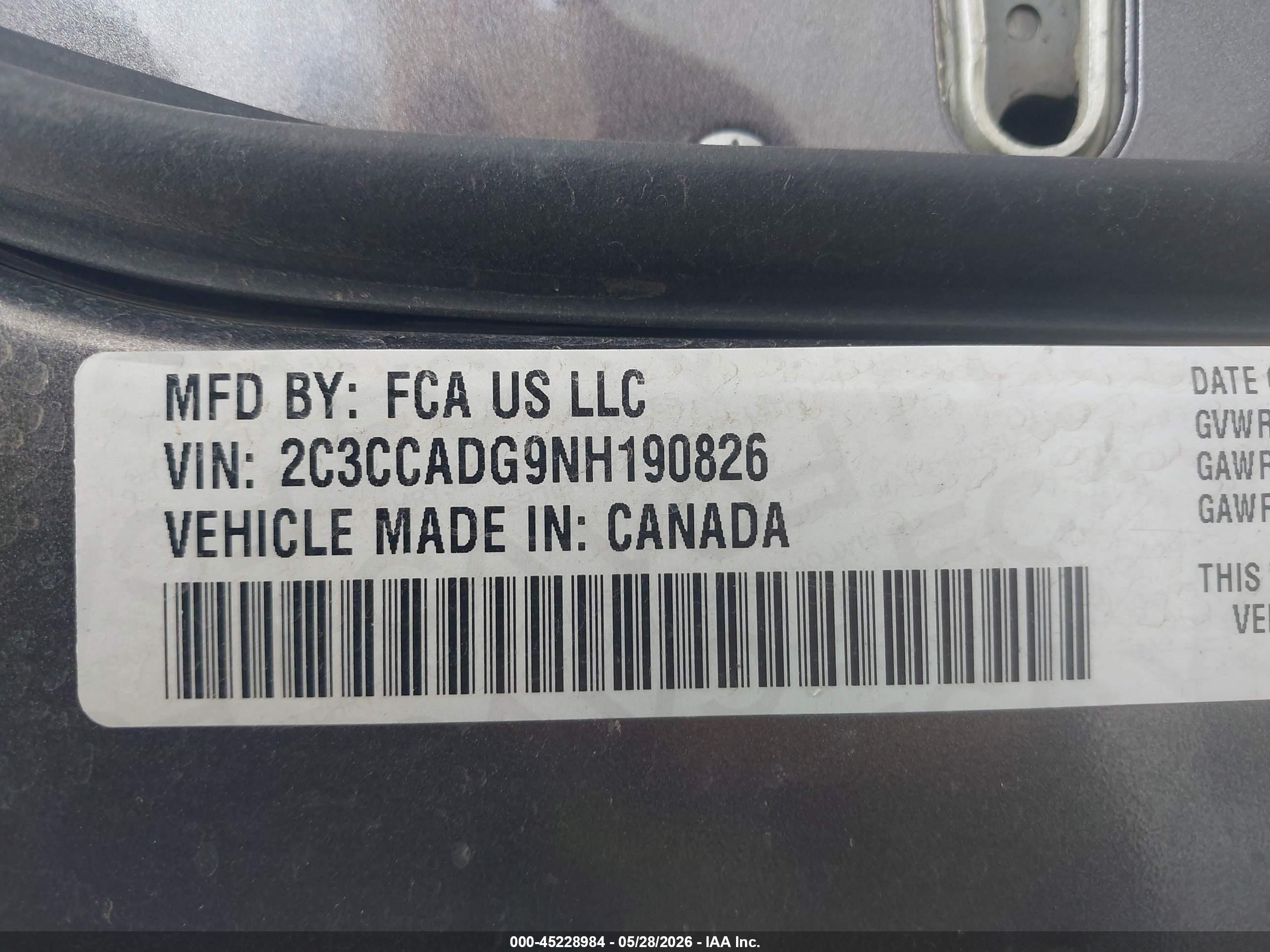 2022 Chrysler 300 Touring L Gray vin: 2C3CCADG9NH190826